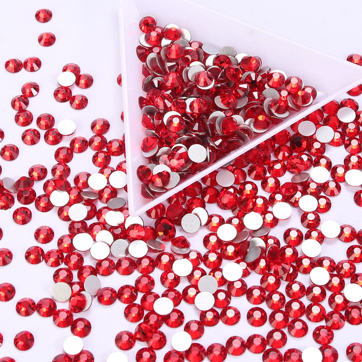 288Pcs Siam Crystal Rhinestones,Glass Flatback Rhinestones Gemstones for Nail Face Makeup Art Crafts Clothes Decoration -(SS34,7.0mm,Siam)