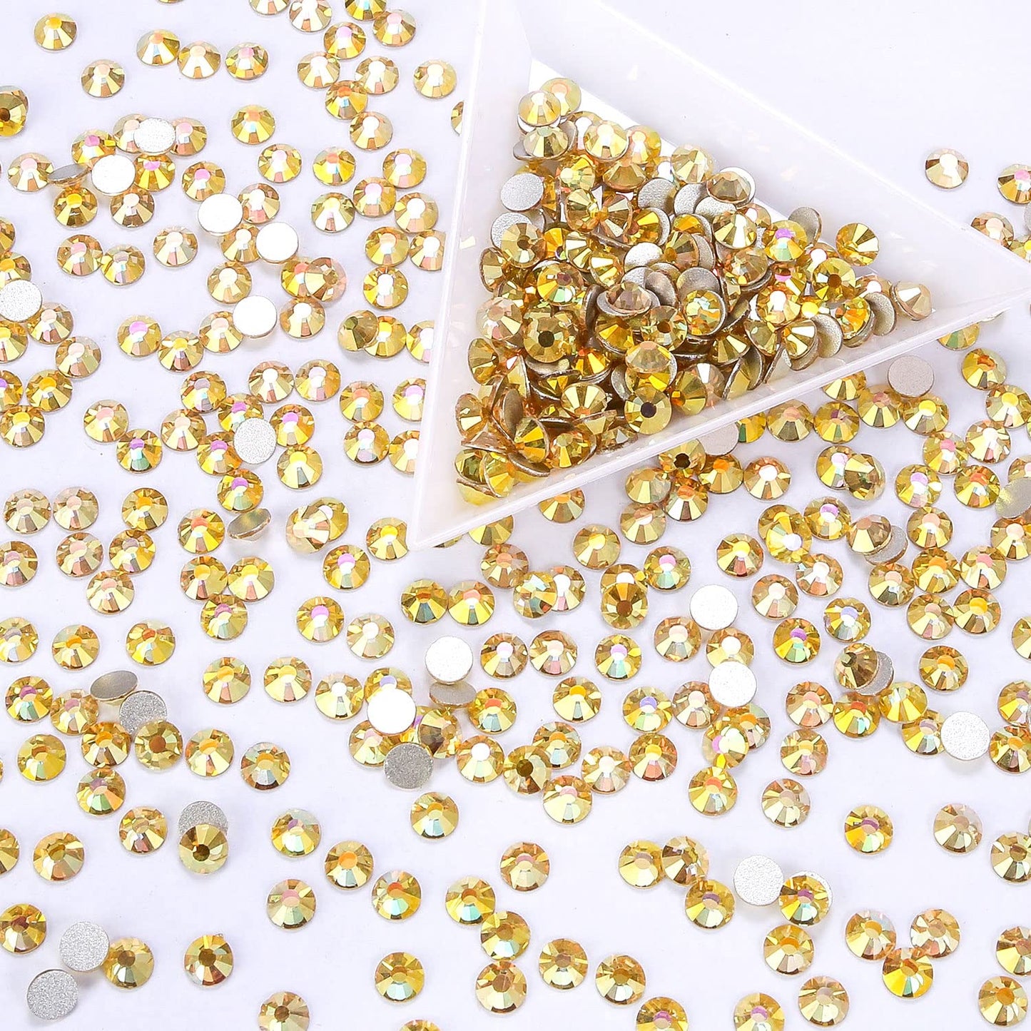 1440Pcs Metallic Sunshine Crystal Rhinestones,Glass Flatback Rhinestones Gemstones Small for Nail Face Makeup Art Crafts Clothes Decoration -(SS10,2.8mm,Metallic Sunshine)