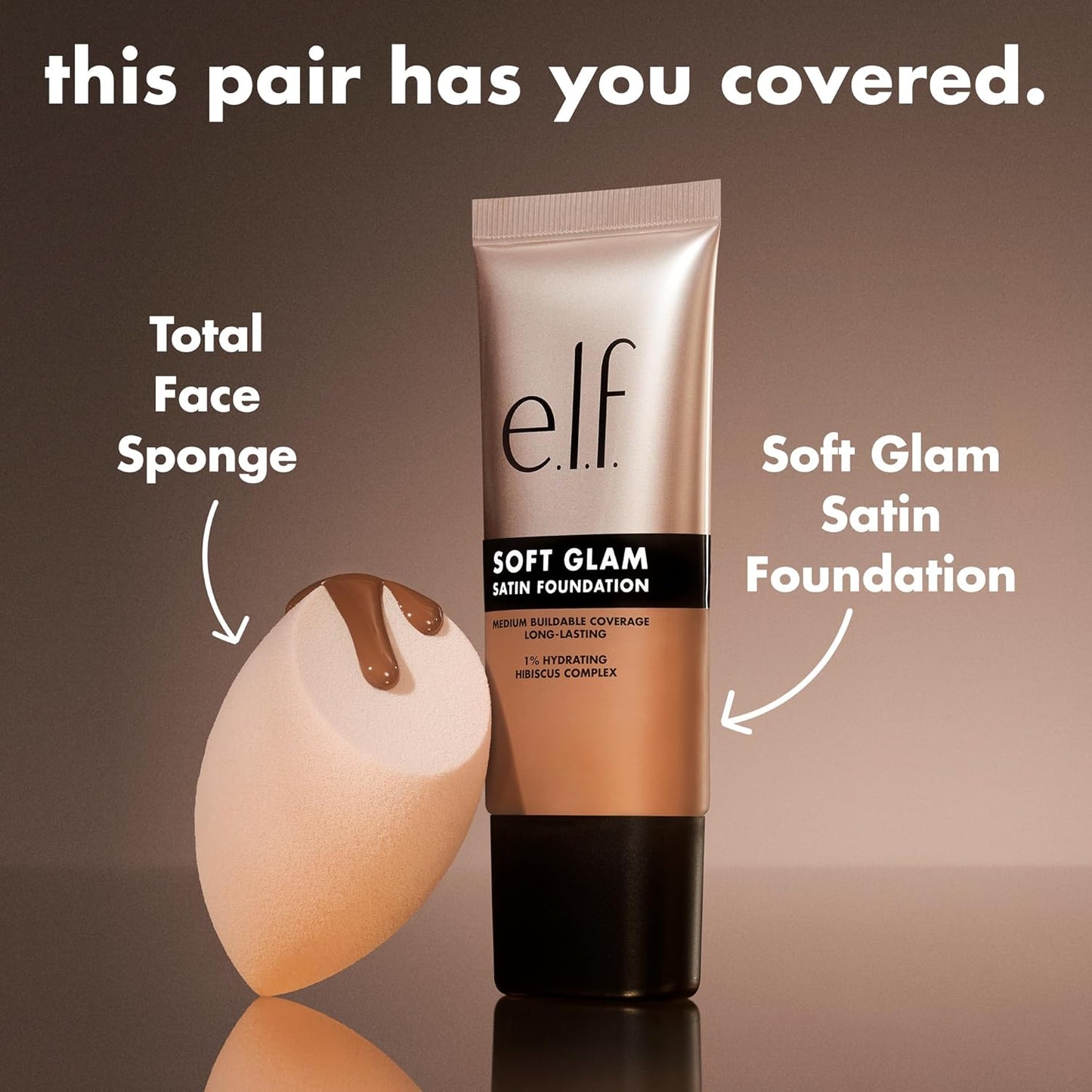 e.l.f. Soft Glam Foundation, Medium Coverage, Long-Lasting & Buildable Foundation For A Smooth, Satin Finish, Vegan & Cruelty-Free, 24 Light Warm