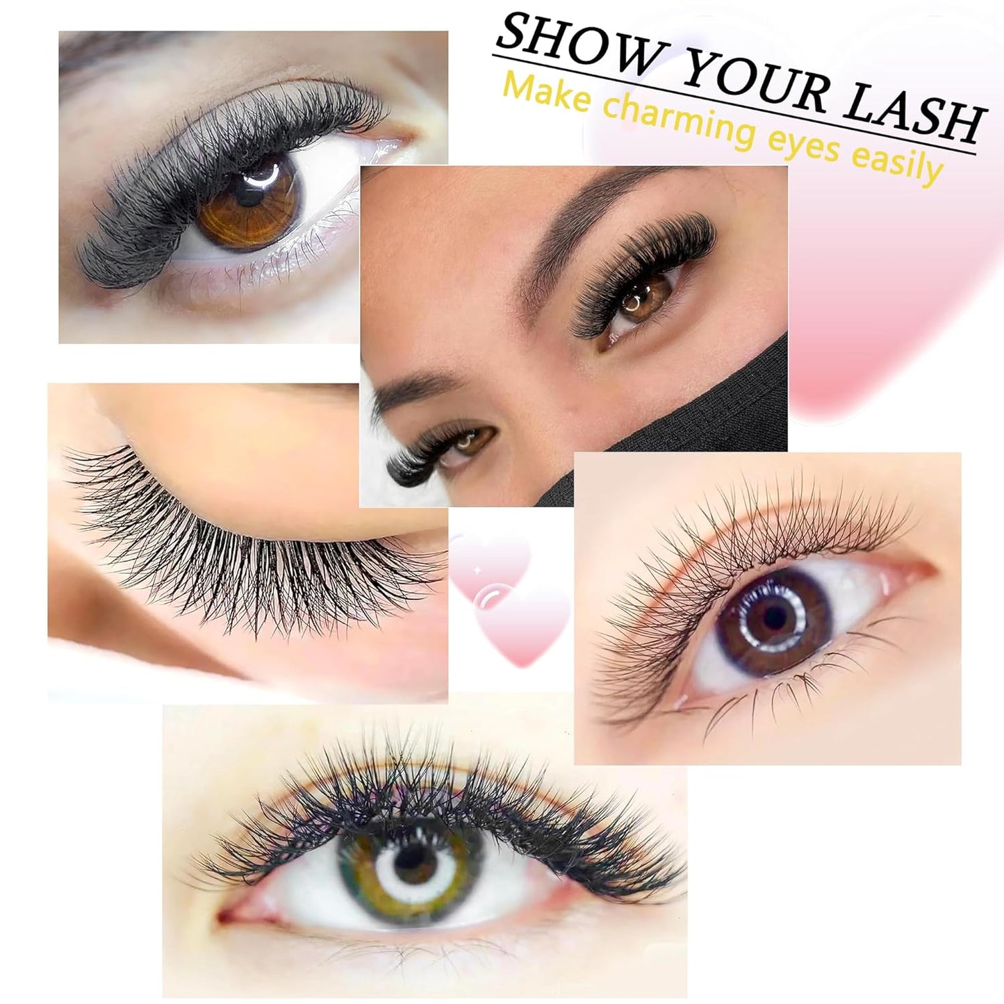 YY Lash Extensions Supplies Y Eyelash Extensions 0.07mm Thickness C Curl 11mm Premade Fans 4D Russian Volume Matte Black 12 Rows Crisscross Eye Lashes(YY-0.07-C,11mm)