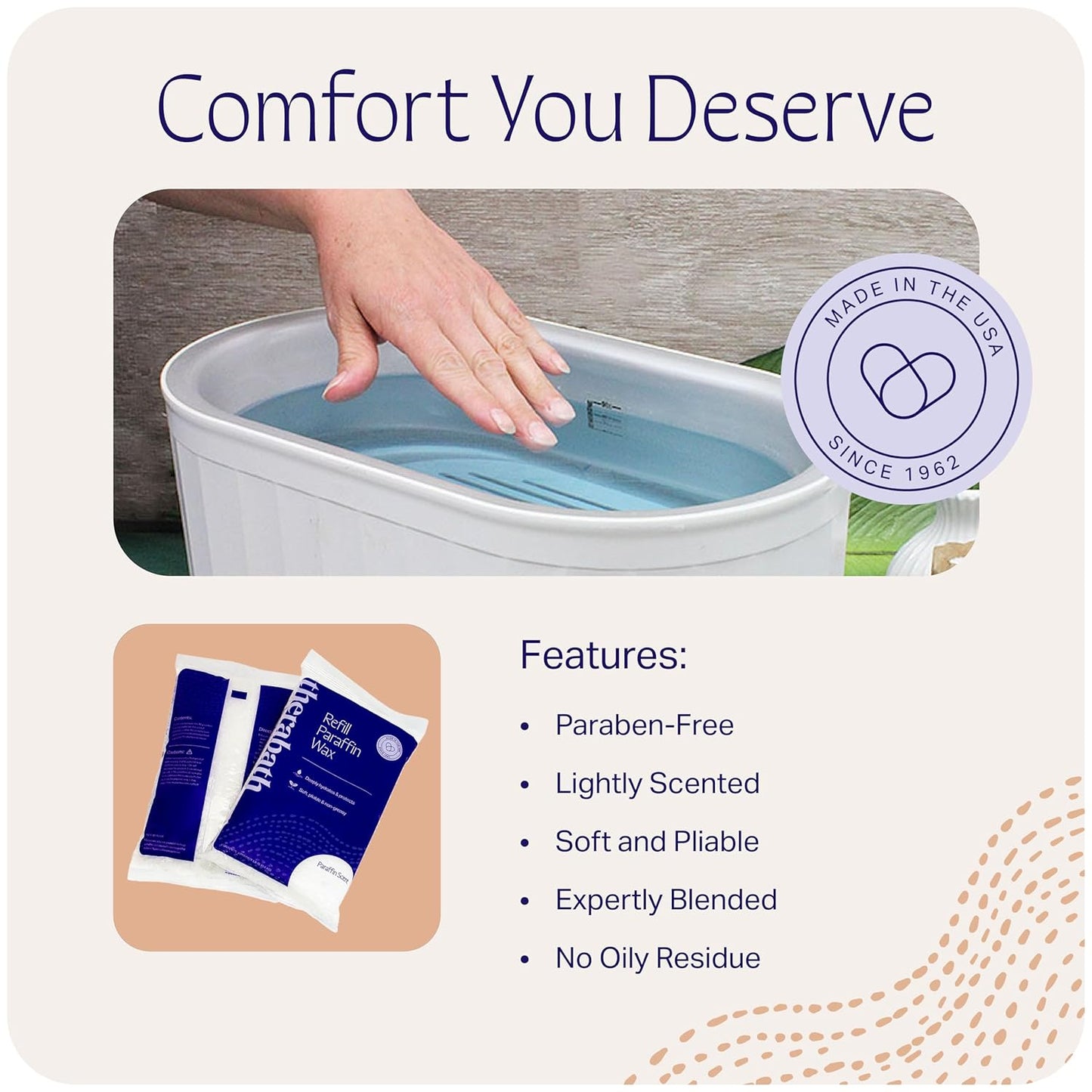 Therabath Paraffin Wax Refill - Thermotherapy - For Hands, Feet, Body - Deeply Hydrates - Made in USA, 6 lb. Rose Petal