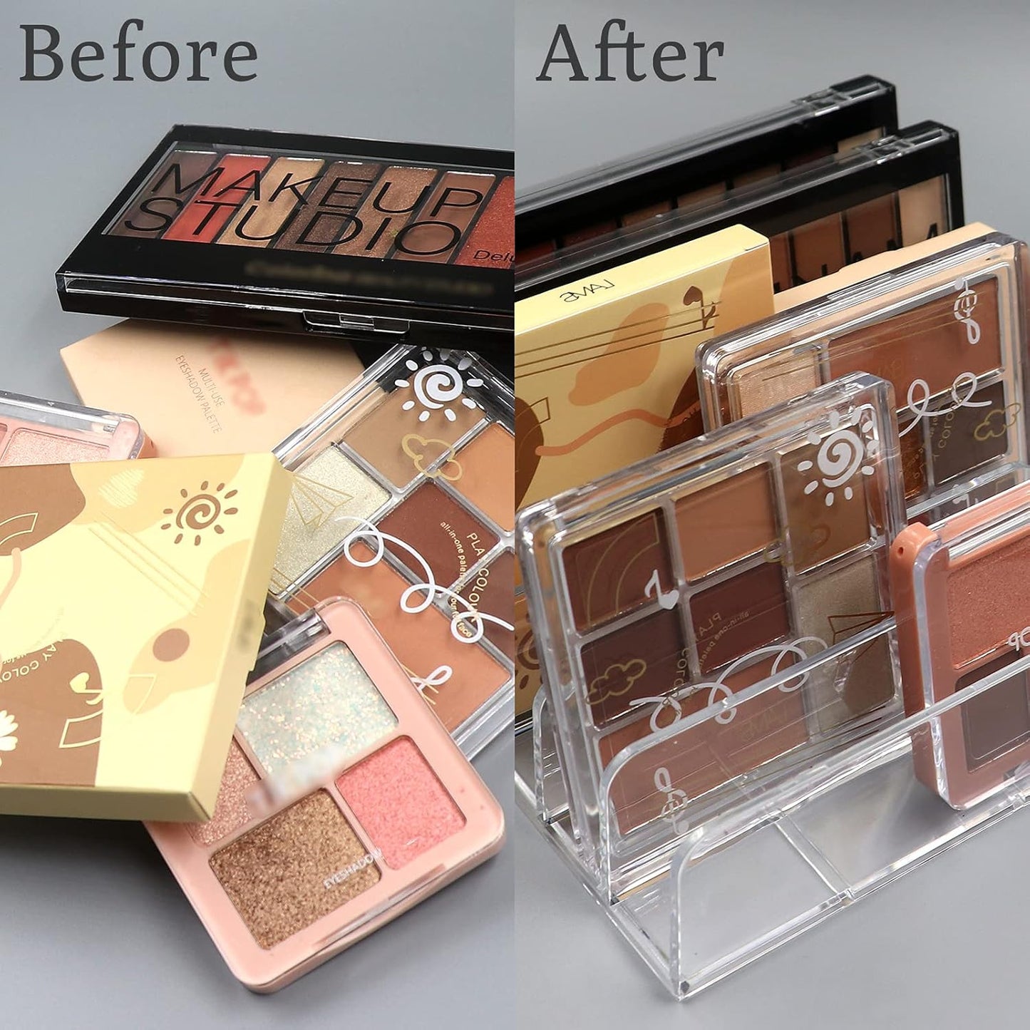 Makeup Organizer, Compact Makeup Palette Organize, for Bathroom Countertops, Vanities, Cabinets, Sleek Modern Cosmetics Storage Solution for - Eyeshadow Palettes, Contour Kits, Blush