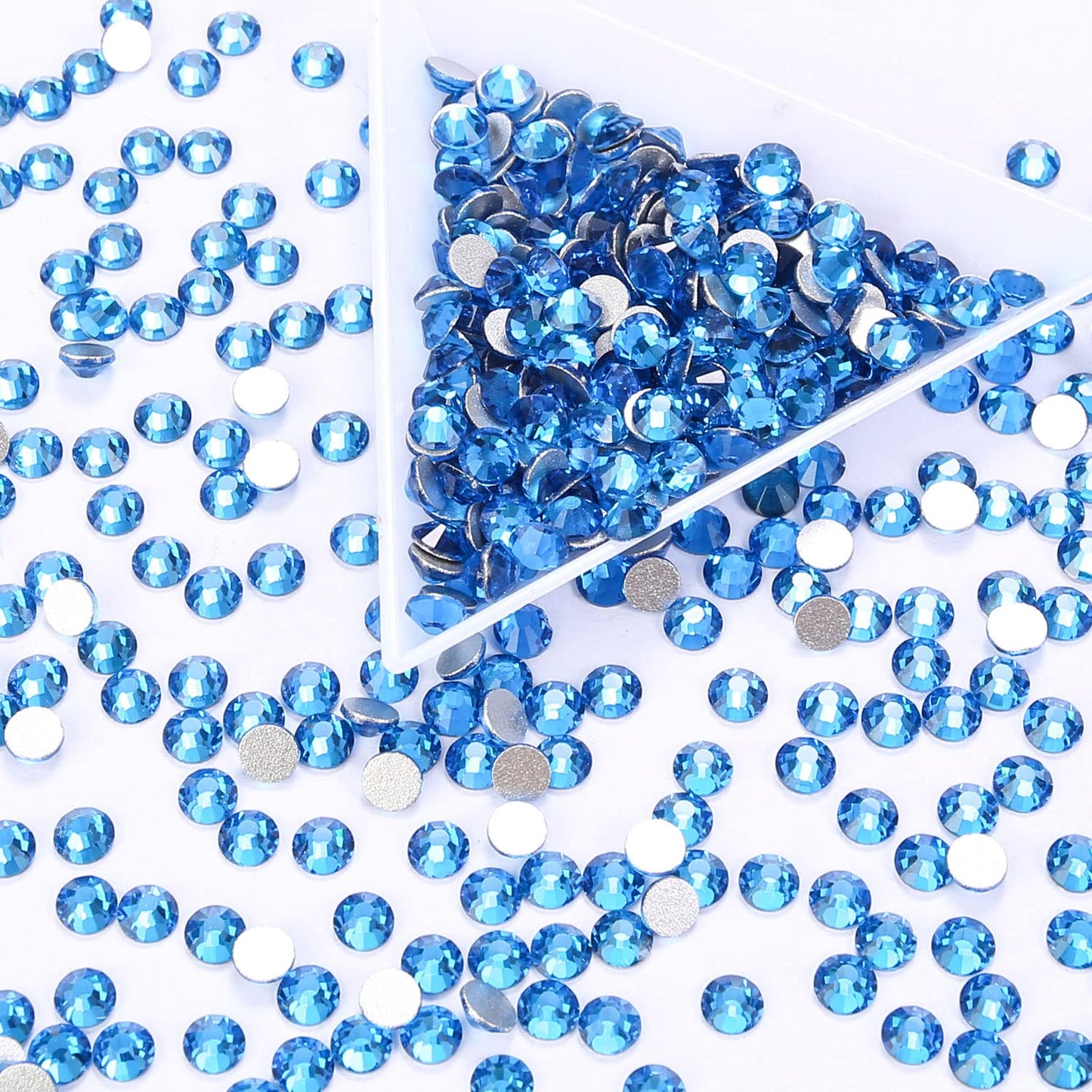 1440Pcs Blue Zircon Crystal Rhinestones,Glass Flatback Rhinestones Gemstones for Nail Face Makeup Art Crafts Clothes Decoration -(SS20,4.8mm,Blue Zircon)