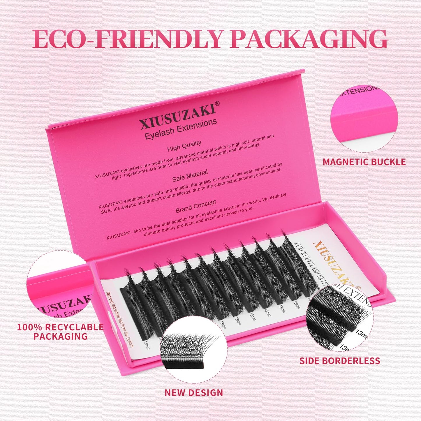 W Lash Extensions Supplies 6D Eyelash Extensions W Shape 0.07mm Thickness C Curl 9mm Premade Fans Easy Fan Lashes Volume Matte Black 12 Rows Crisscross Eye Lashes(W-6D-0.07-C,9mm)