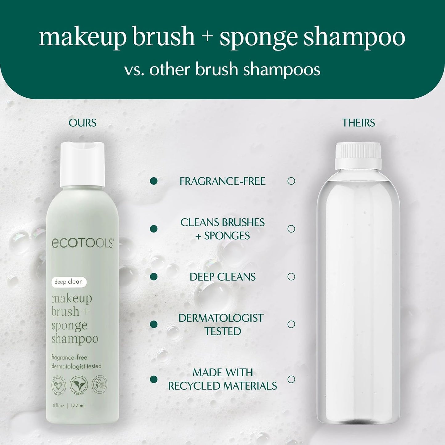 EcoTools Makeup Brush Cleansing Pad + Deep Clean Shampoo Bundle, Brush Cleaner Mat & Makeup Brush Cleanser For Deep Cleaning Tools, Clean Formula, Cruelty-Free, & Vegan, 2 Piece Set