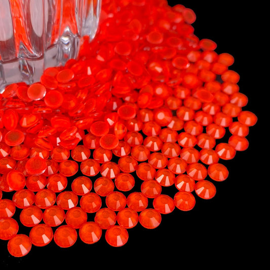 Flatback Glass Rhinestones,Bedazzler Gems 1440pcs Non Hotfix Crystal Rhinestones for Nail Charms Crafts Clothes Tumblers,Orange Neon,SS20