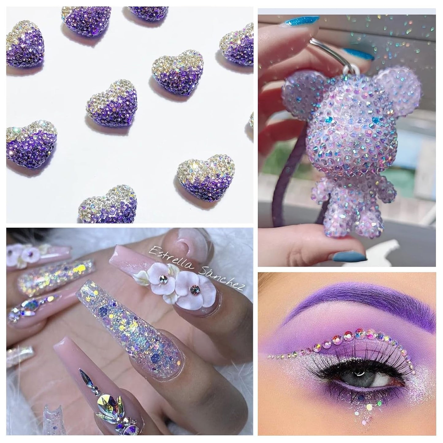 3000Pcs Moonlight Crystal Rhinestones,Glass Flatback Rhinestones Mini Gemstones for Nail Face Makeup Art Crafts Clothes Decoration -(SS8,2.4mm,Moonlight)