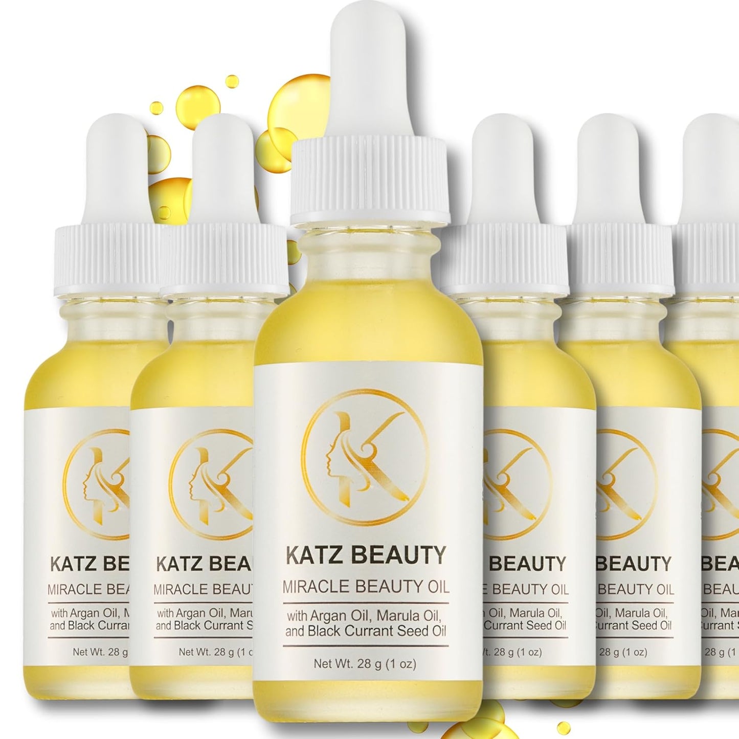 Katz Beauty Miracle Beauty Oil - Hydrating Face Oil with Jojoba, Argan & Marula Oil for Anti-Aging Glow, Non-Comedogenic (Pack of 6)