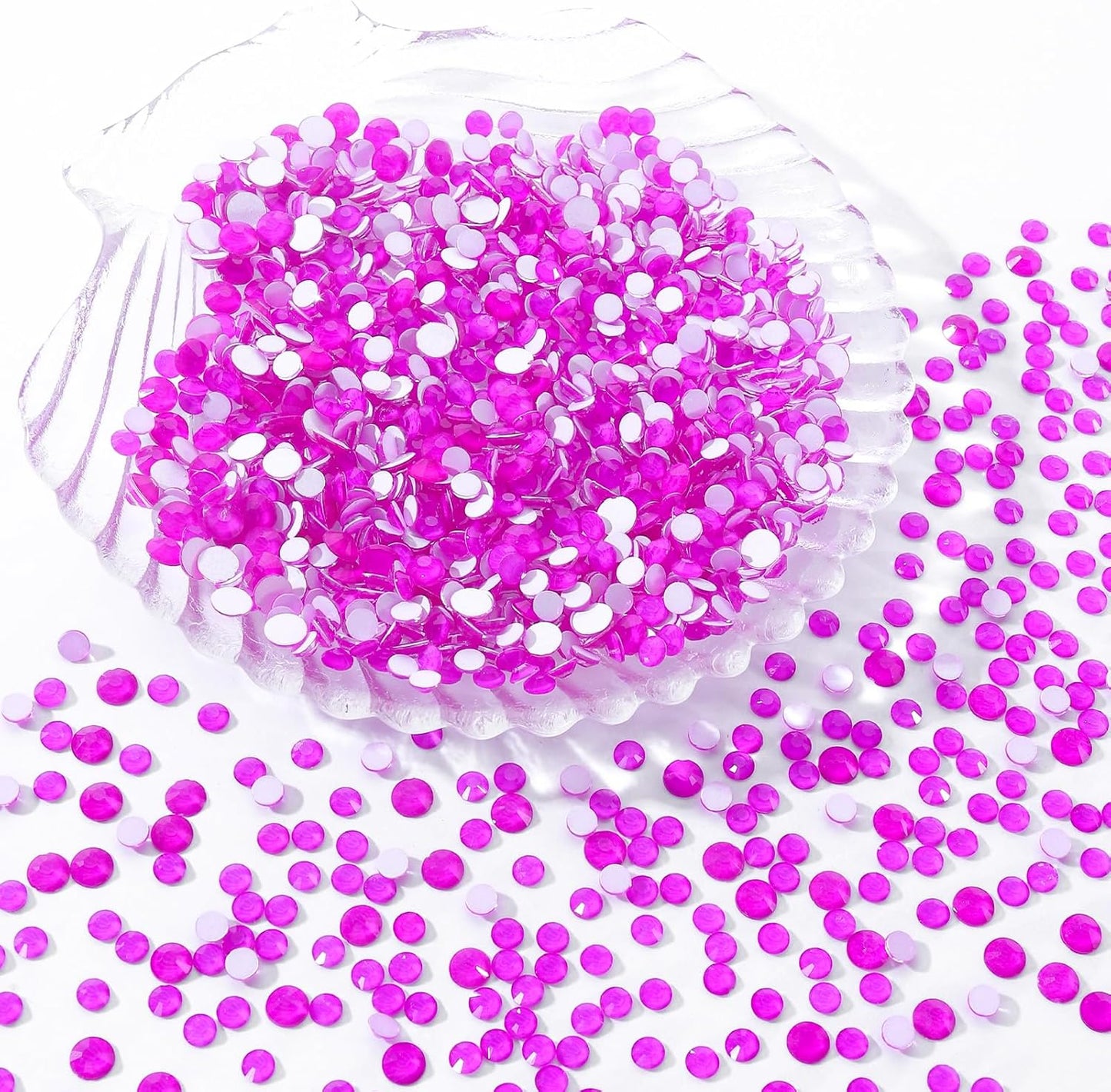 Neon Purple Flatback Rhinestones, Glass Rhinestones for Nail Art and Craft, Glue Fix, Loose Crystal Gemstones(Neon Purple, SS12, 1440pcs, 2.9-3.0mm)