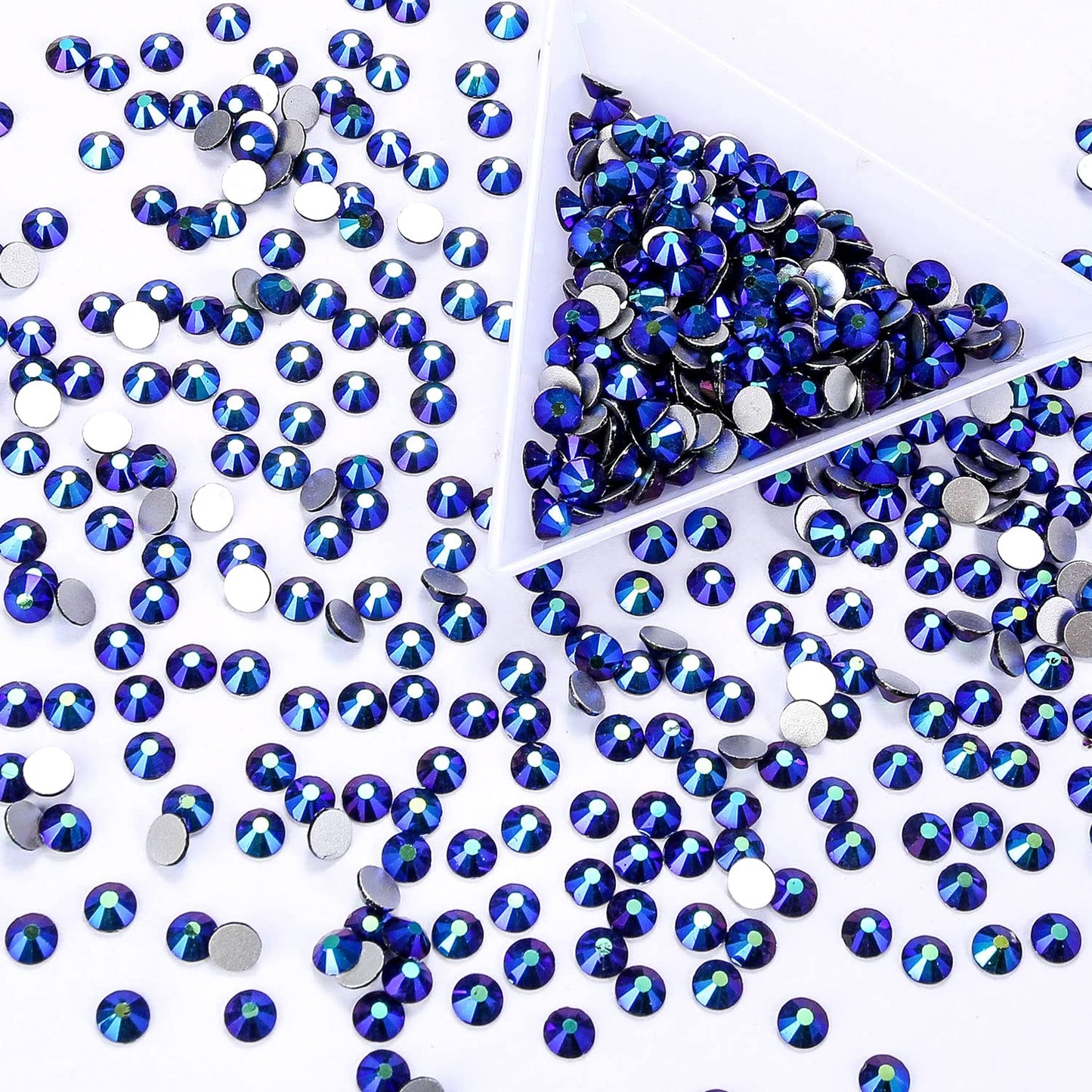 1440Pcs Jet Ab Crystal Rhinestones,Glass Flatback Rhinestones Gemstones for Nail Face Makeup Art Crafts Clothes Decoration -(SS16,4.0mm,Jet Ab)