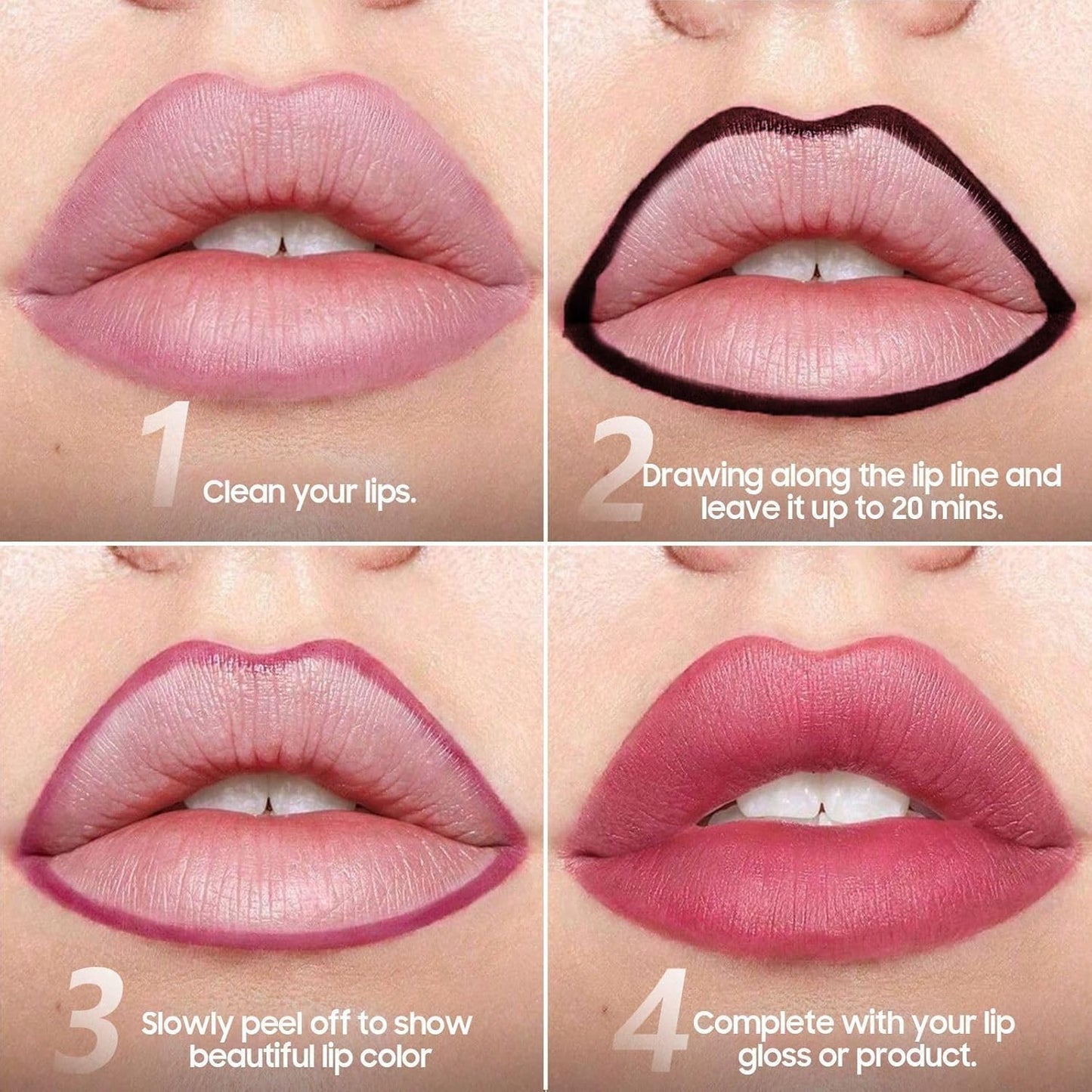 Lip Stain Peel Off - Lip Liner Waterproof, Lip Liner Stain Transfer Proof & Plumping, Moisturizing Non-Stick Cup Matte Finish Stay On All Day, Coral Color