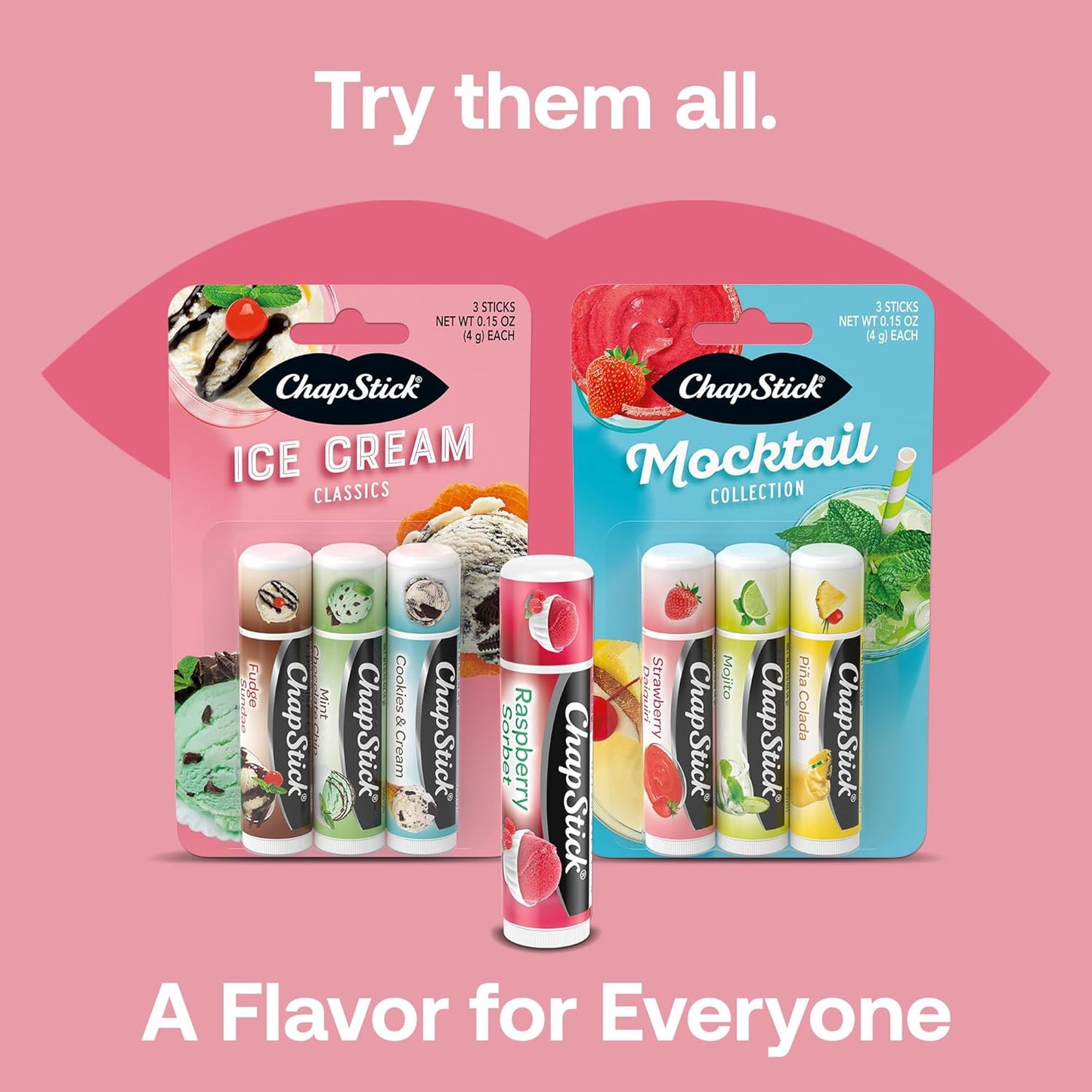 ChapStick Lip Moisturizer, Ice Cream 3-Packs (12 Sets/36 Tubes) - Bulk Lip Balm, Irresistible & Sweet, 0.15 Oz Ea