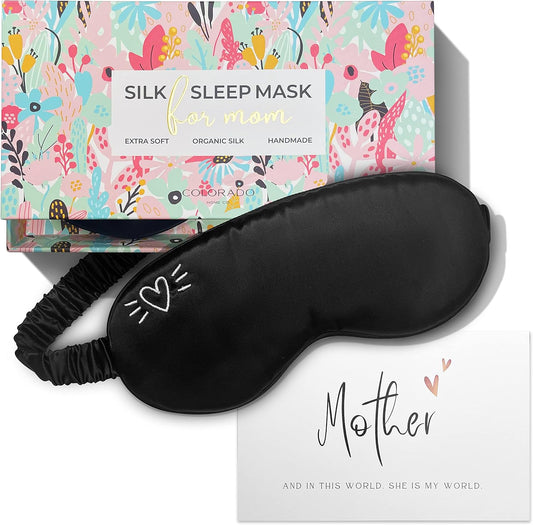 Silk Sleep Mask - Mothers Day Gift for Mom - Unique and Thoughtful Mom Gift - Perfect for Moms First Mothers Day and Women You Love, Mom from Daughters by Colorado Home Co.