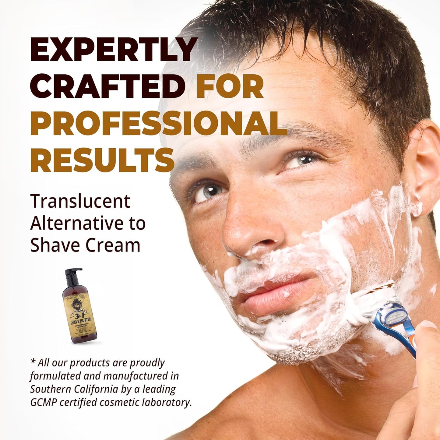 DeadeyeDick's 3-in-1 Shave Butter | Natural Shave Cream for Face, Head & Body | Gentle, Non-Irritating Formula for All Skin Types | 16 FL OZ
