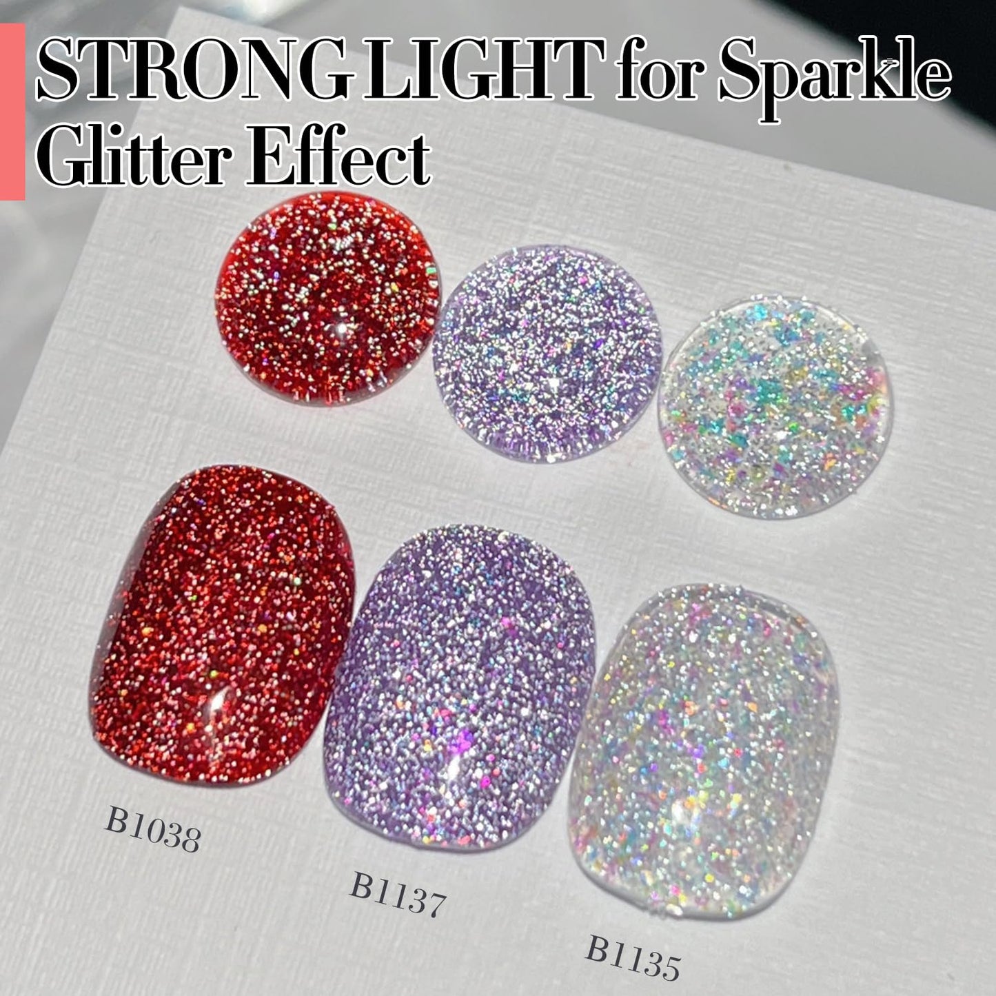 Double Rhythm Glitter Gel Polish Dark Red 15ML Shimmer Reflective Color for Nail Art Salon DIY at Home 0.5Oz (Burgundy Red-B1038)