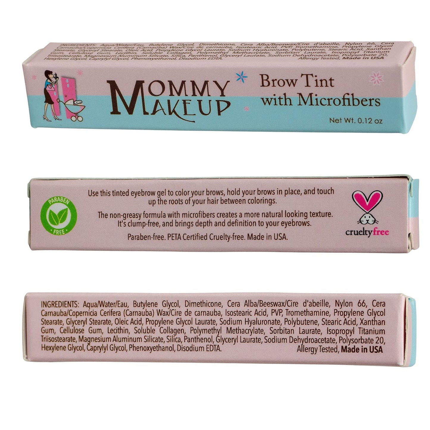 Brow Tint with Microfibers - 4-in-1 Tinted Eyebrow Gel to Groom, Hold, Sculpt & Color Your Brows, Covers Gray Hair - Water Resistant, Clump-Free, Long Lasting (Copper) by Mommy Makeup