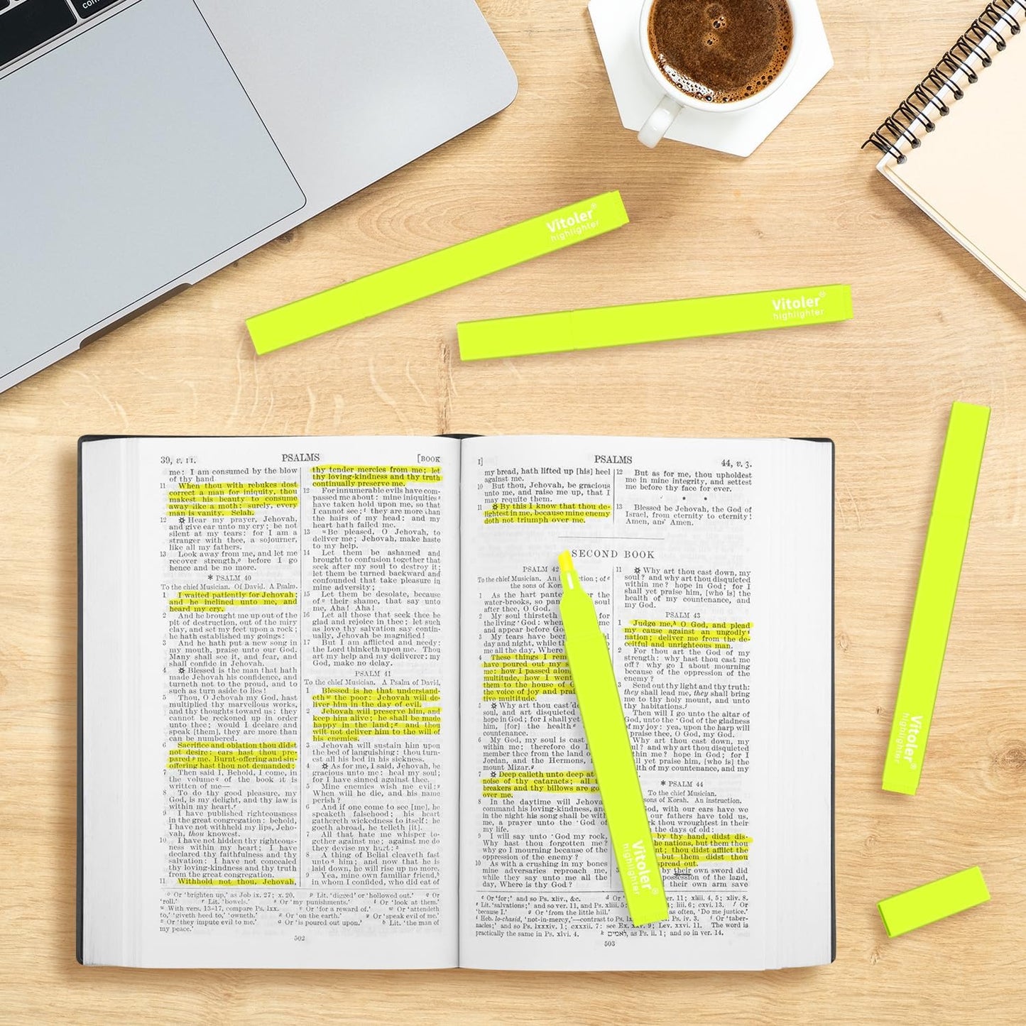 Vitoler Fluorescent Yellow Highlighters,20 Pack Bright Color Chisel tip Highlighters for Adults Kids in the Home School Office