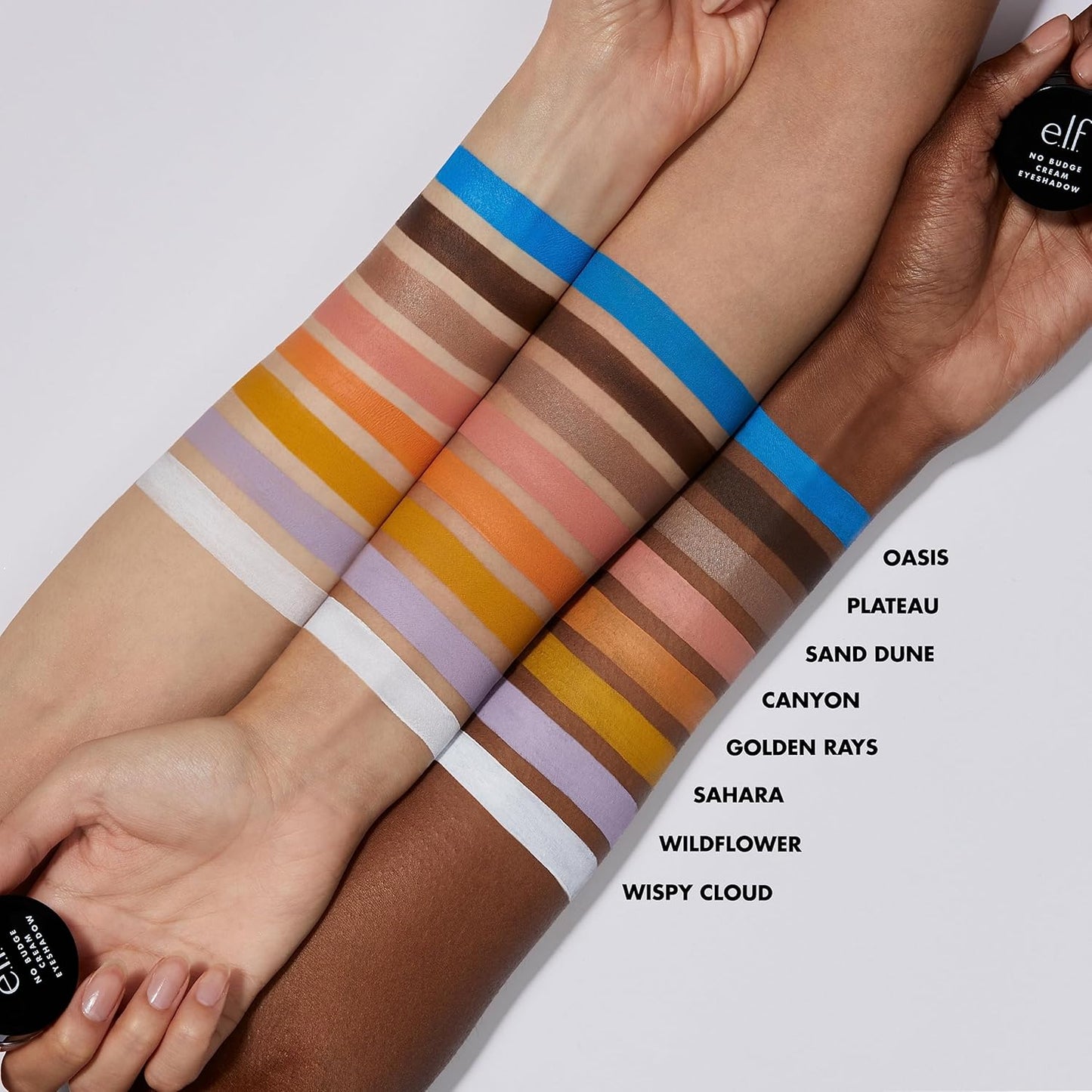 e.l.f. No Budge Cream Eyeshadow, 3-in-1 Eyeshadow, Primer & Liner With Crease-Resistant Color & Stay-Put Power, Vegan & Cruelty-Free, Wispy Cloud
