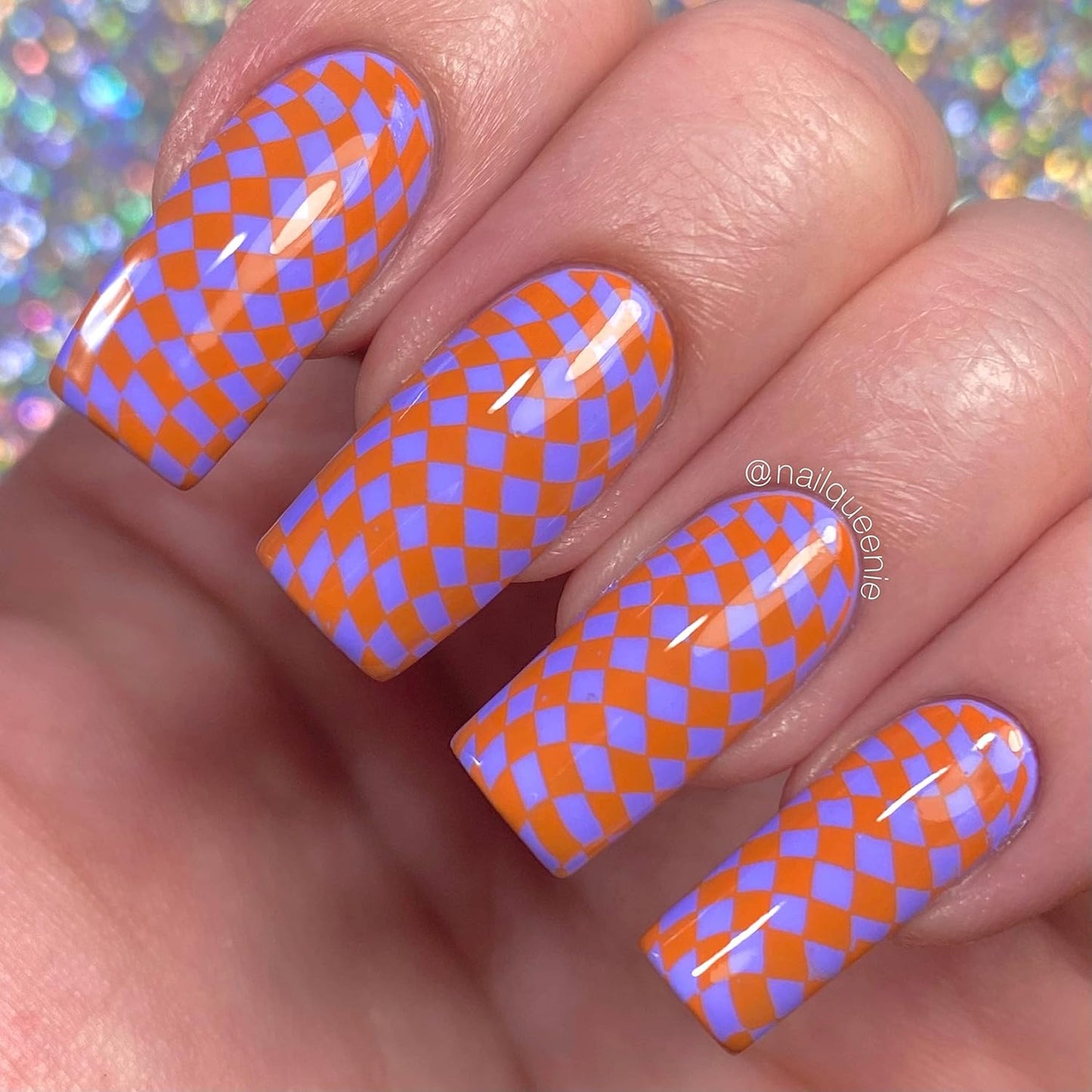 Maniology Checkmate Nail Stamping Plate | Chessboard-Inspired Manicure Designs, Checkered Nail Art DIY Patterns - Reusable, Rectangular, Stainless Steel Nail Art Template