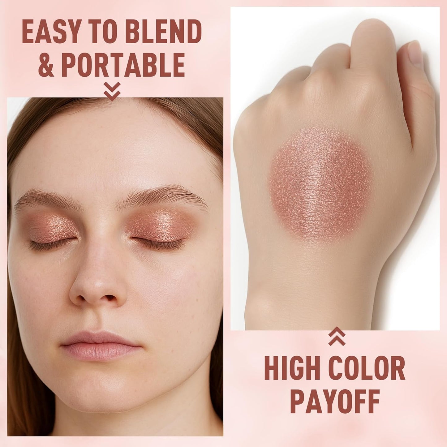FV Cream Shimmer Eyeshadow Stick，Long Lasting & Waterproof, Multi-Use & High Pigment Eyeshadow Makeup Stick (Rose Shimmer)
