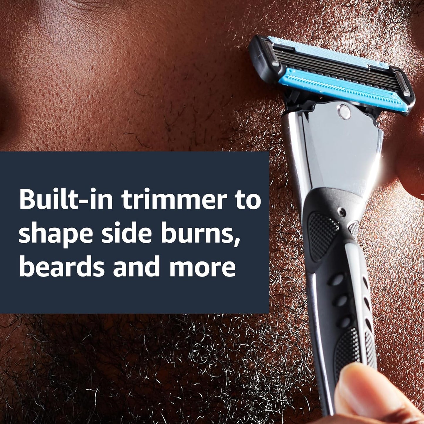 Amazon Basics 5-Blade Razor Refills for Men with Dual Lubrication, Precision Beard Trimmer, Comfortable Shave, 12-Pack (Fits Amazon Basics Razor Handles only)