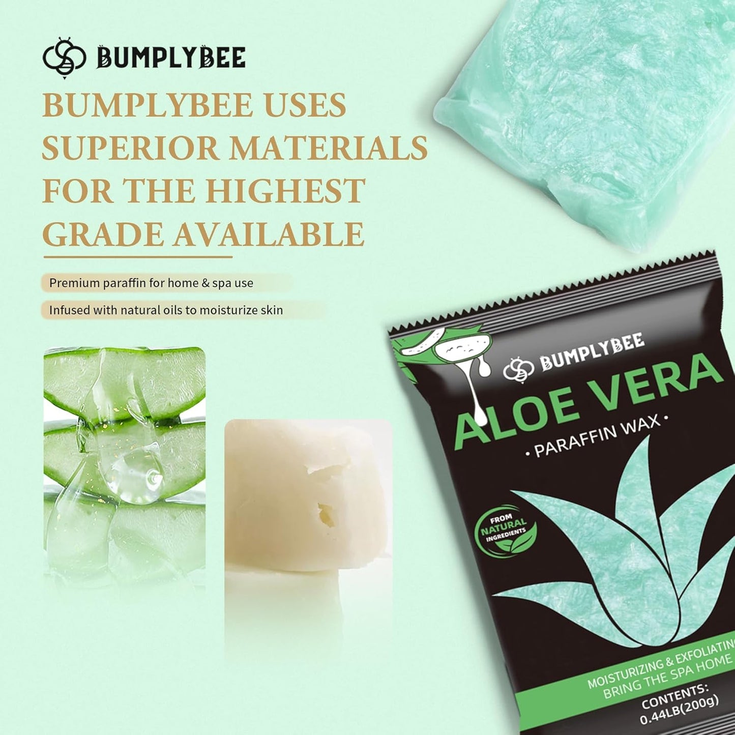 Paraffin Wax for Hand and Feet, 10 Pack Aloe Vera Paraffin Wax Refills for Paraffin Wax Machine, Hand Wax Paraffin Wax Bath, Foot Wax Paraffin Bath, Moisturizing Hands Feet, Deep Hydration