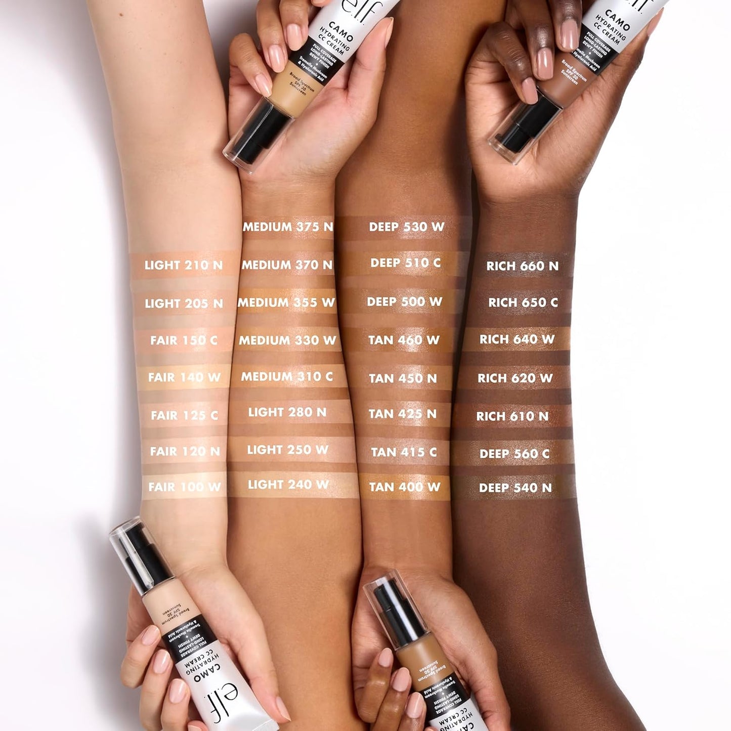 e.l.f. Hydrating Camo CC Cream, SPF 30, Color Correcting Full Coverage Foundation For A Dewy Finish, Vegan & Cruelty-Free, Tan 460 W