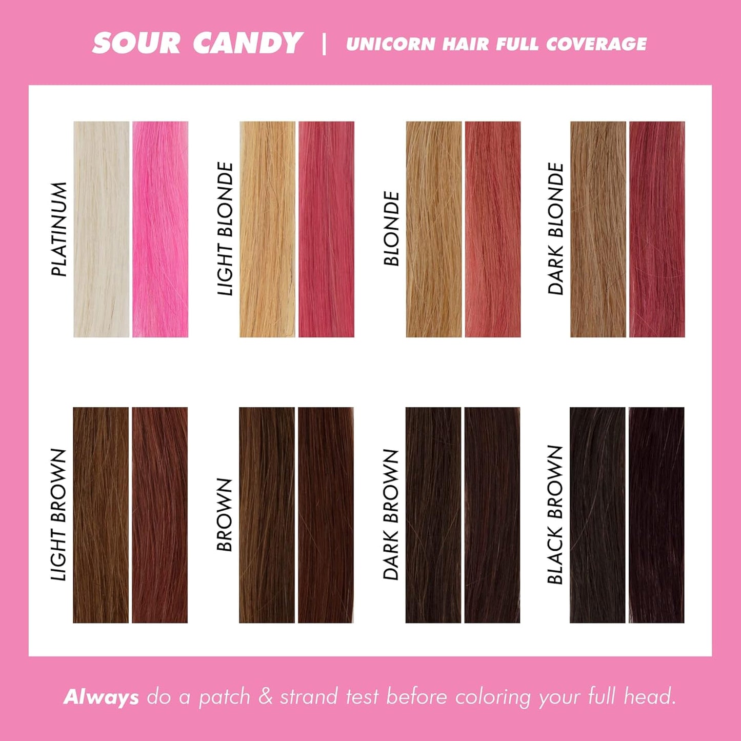 Lime Crime Unicorn Hair Dye Full Coverage, Sour Candy (Bright Pink) - Vegan and Cruelty Free Semi-Permanent Hair Color Conditions & Moisturizes - Temporary Hair Dye With Sugary Citrus Vanilla Scent