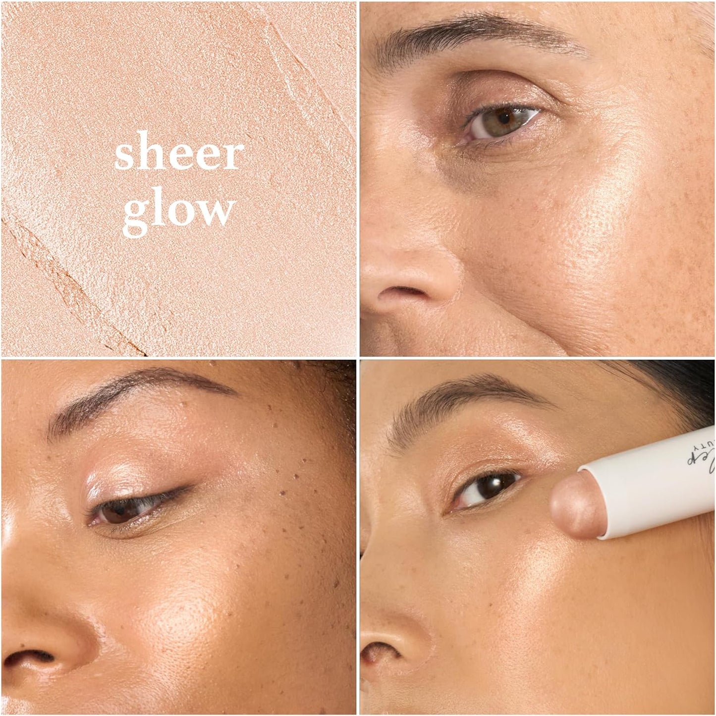 Julep Skip The Brush Cream to Powder Highlighter Stick- Sheer Glow - Blendable and Buildable Color - 2-in-1 Makeup Stick