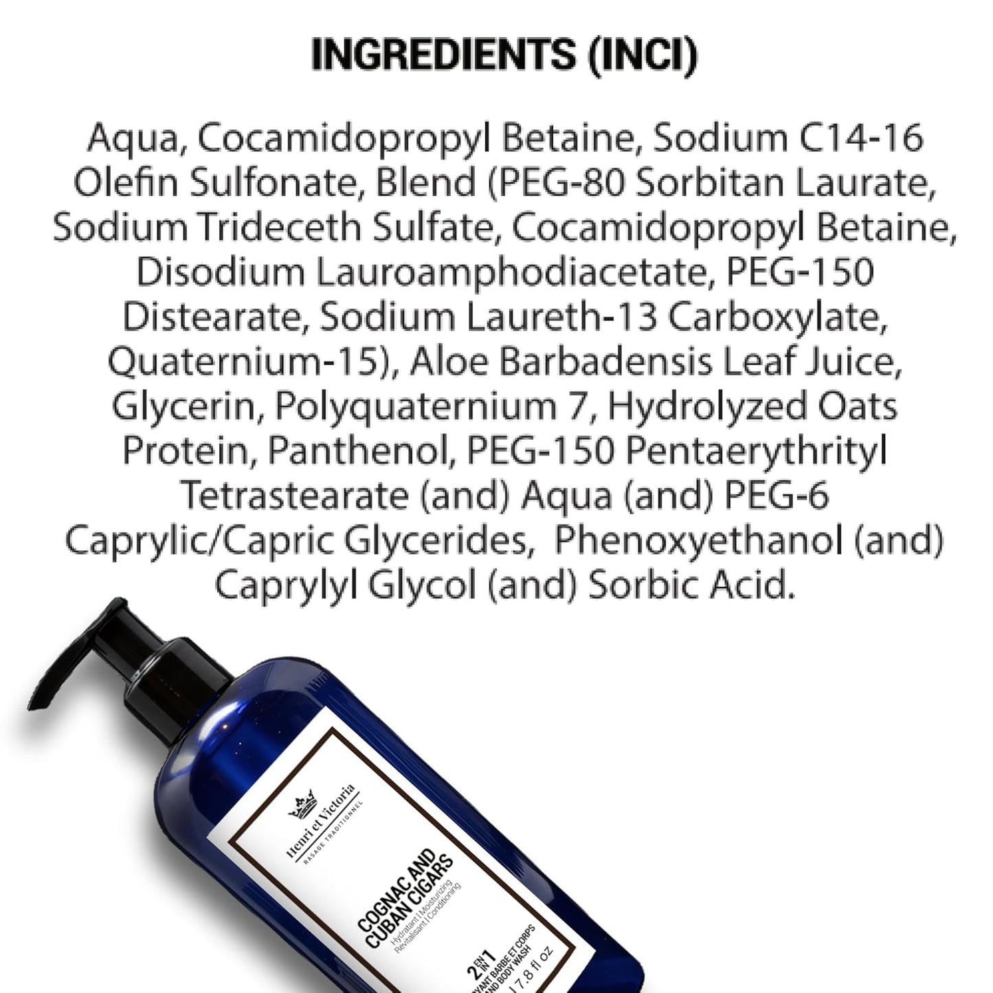 Beard Wash | Canadian Made by Skilled Artisan | Moisturizing and Soothing | 228 g (8oz) (Cognac and Cuban Cigars)