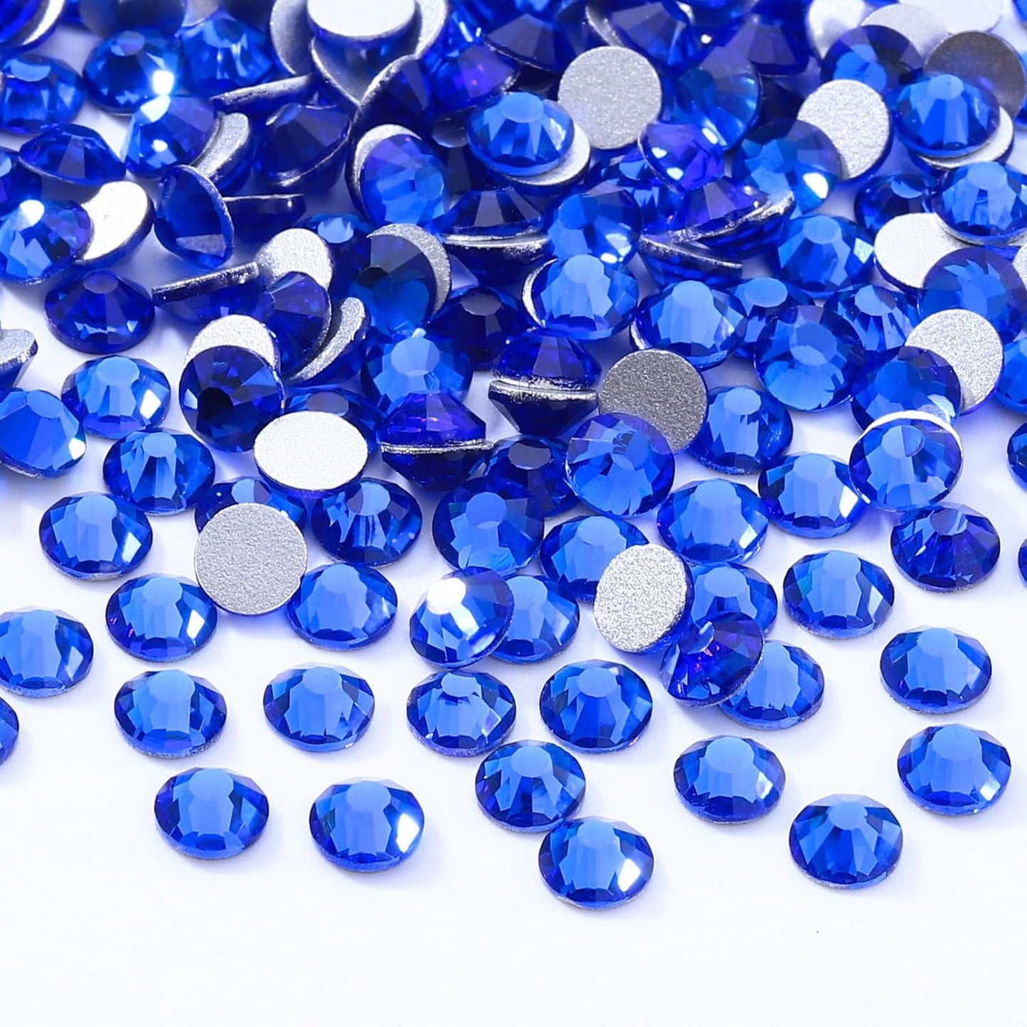 Sapphire Flatback Rhinestones, Glass Rhinestones for Nail Art and Craft, Glue Fix, Loose Crystal Gemstones(Blue, SS20, 2880pcs, 4.6-4.8mm)
