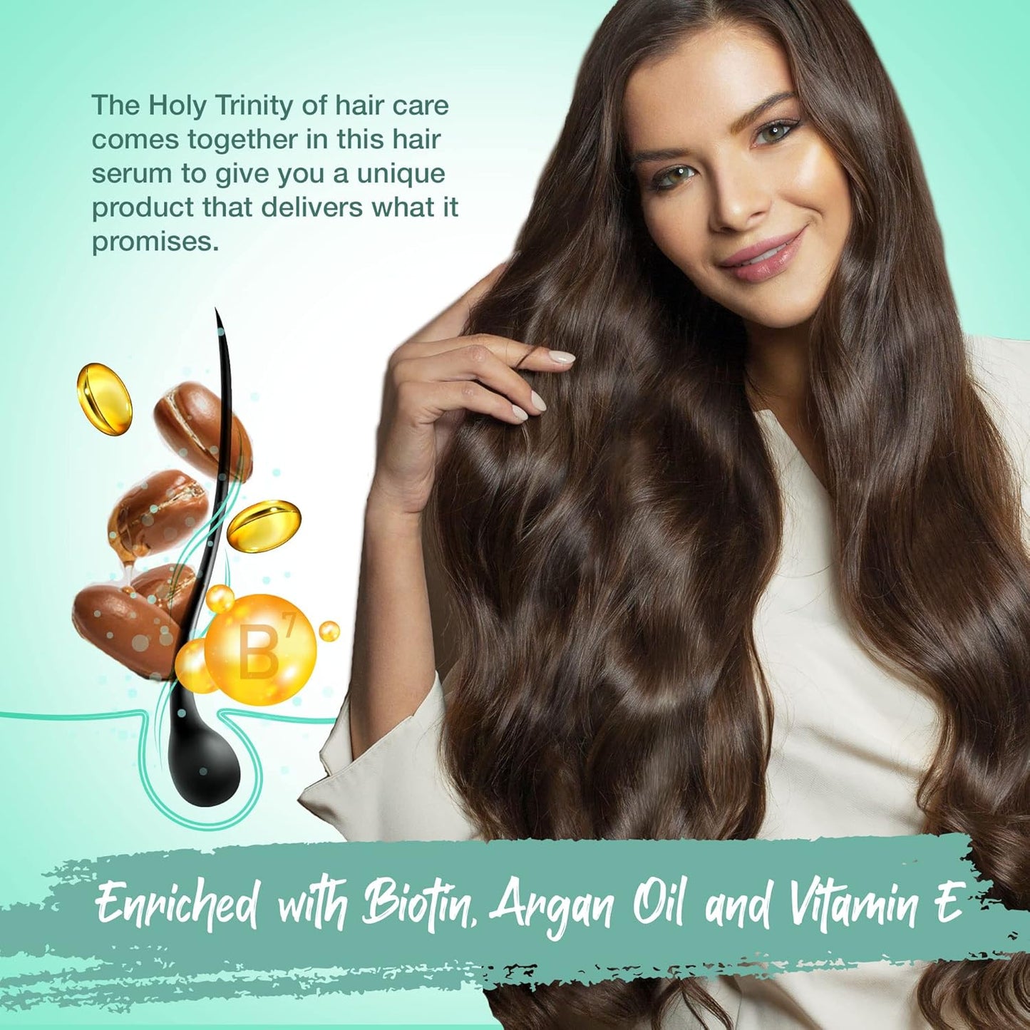 Herstyler Biotin Hair Serum - Hair Growth Serum for Hair Loss - Also Contains Argan Oil - 2 Fl Oz - Pack of 1