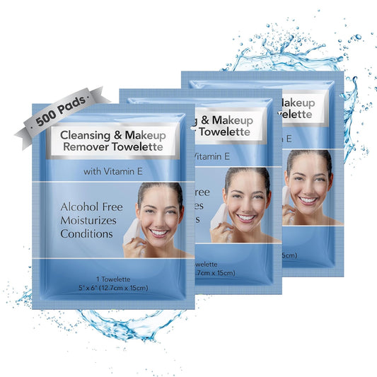 Diamond Wipes Makeup Remover Wipes, Alcohol Free Facial Cleansing Wipes with Vitamin E, Case of 500 Face Wipes