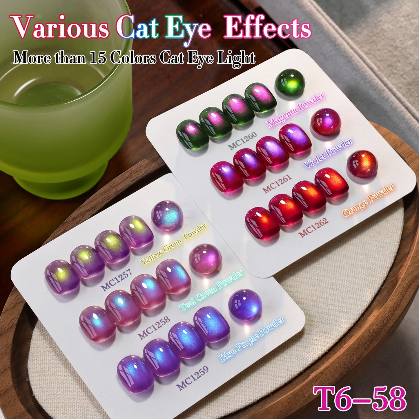Double Rhythm 0.5 OZ Cat Eye Gel Polish with Magnet 15ML Holographic Glitter Shimmer Translucent Jelly Color Magnetic Nail Polish Salon DIY at Home (Red Purple-MC1261)