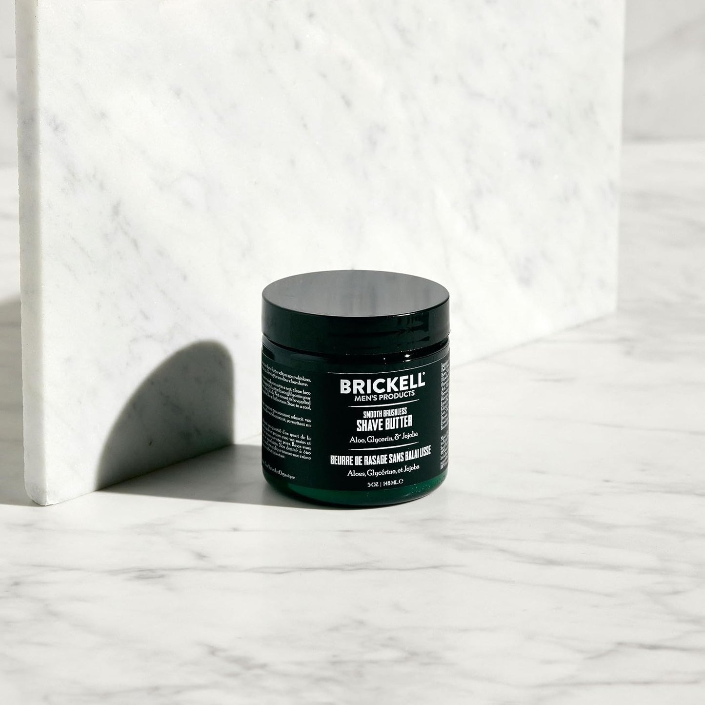 Brickell Men's Smooth Brushless Shave Butter for Men, Natural and Organic Smooth Shaving Butter to Fight Nicks, Cuts and Razor Burn, 5 Ounce, Unscented