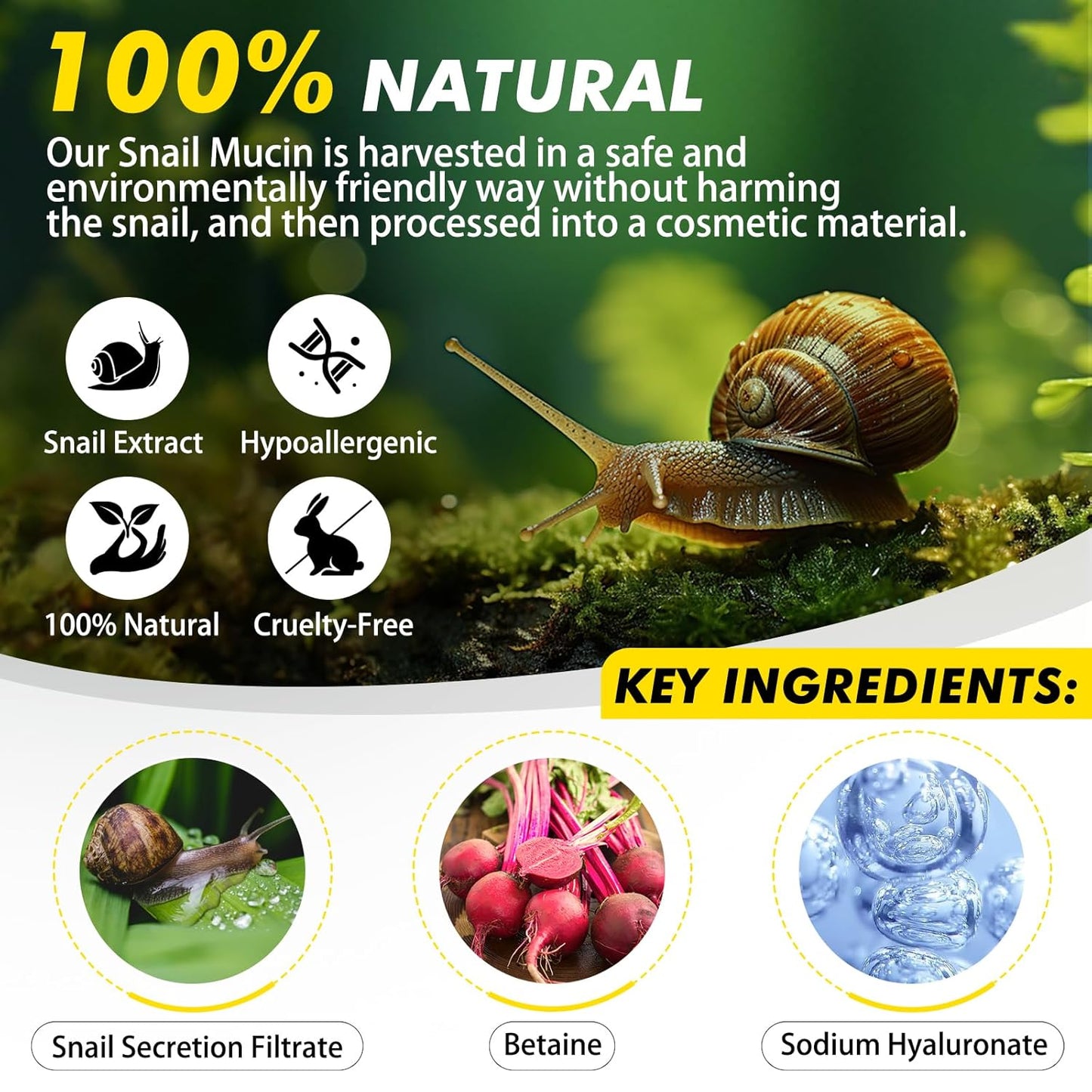 2 Pack Snail Mucin 92% Face Cream 100g, Moisturizer Hydrating Cream for Dry & Sensitive Skin, All Skin Types