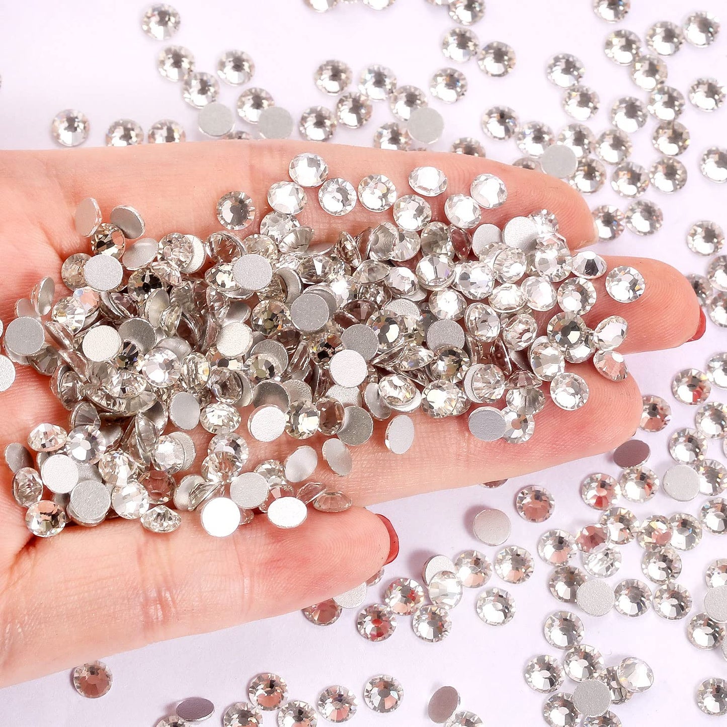 1440Pcs White Crystal Rhinestones,Glass Flatback Rhinestones Gemstones Small for Nail Face Makeup Art Crafts Clothes Decoration -(SS10,2.8mm,White)