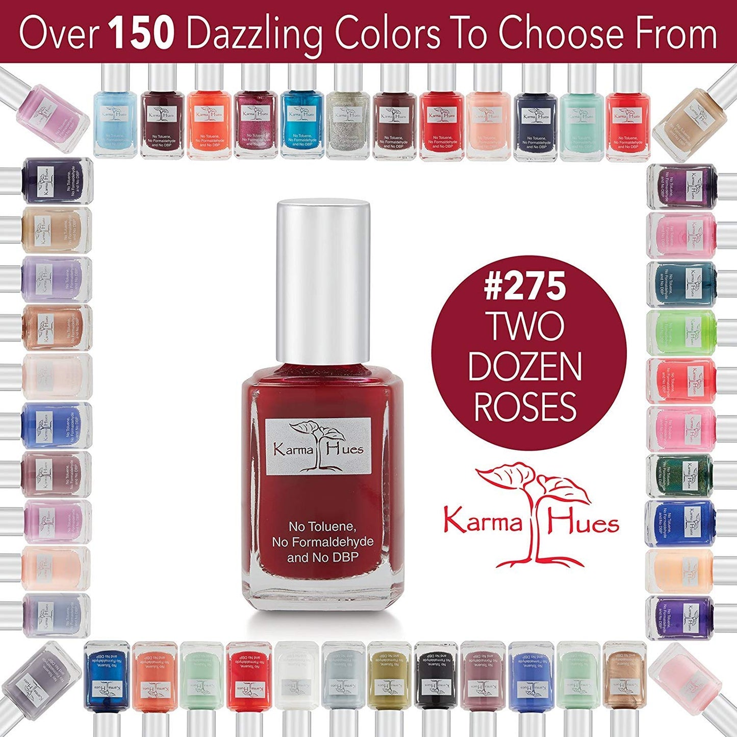 Karma Organic Natural Nail Polish-Non-Toxic Nail Art, Vegan and Cruelty-Free Nail Paint (Two Dozen Roses)
