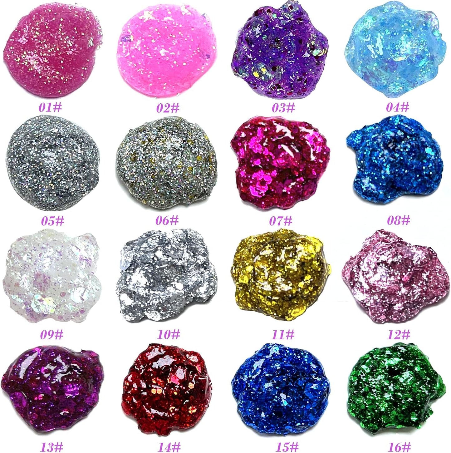 Holographic Face Glitter Gel Body Shimmer Makeup for for Hair, Face, Clavicle, Arm, Nail, Eyeshadow, Long Lasting Waterproof Mermaid Sequins Party Glitter for Rave Festival, 1.35oz (Laser Silver #5)