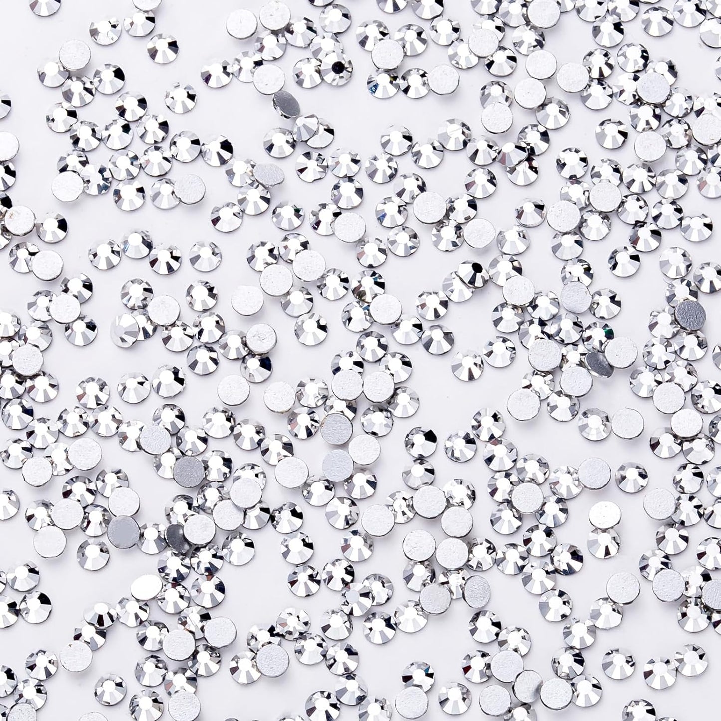 3000Pcs Silver Crystal Rhinestones,Glass Flatback Rhinestones Gemstones Mini for Nail Face Makeup Art Crafts Clothes Decoration -(SS6,2.0mm,Silver)