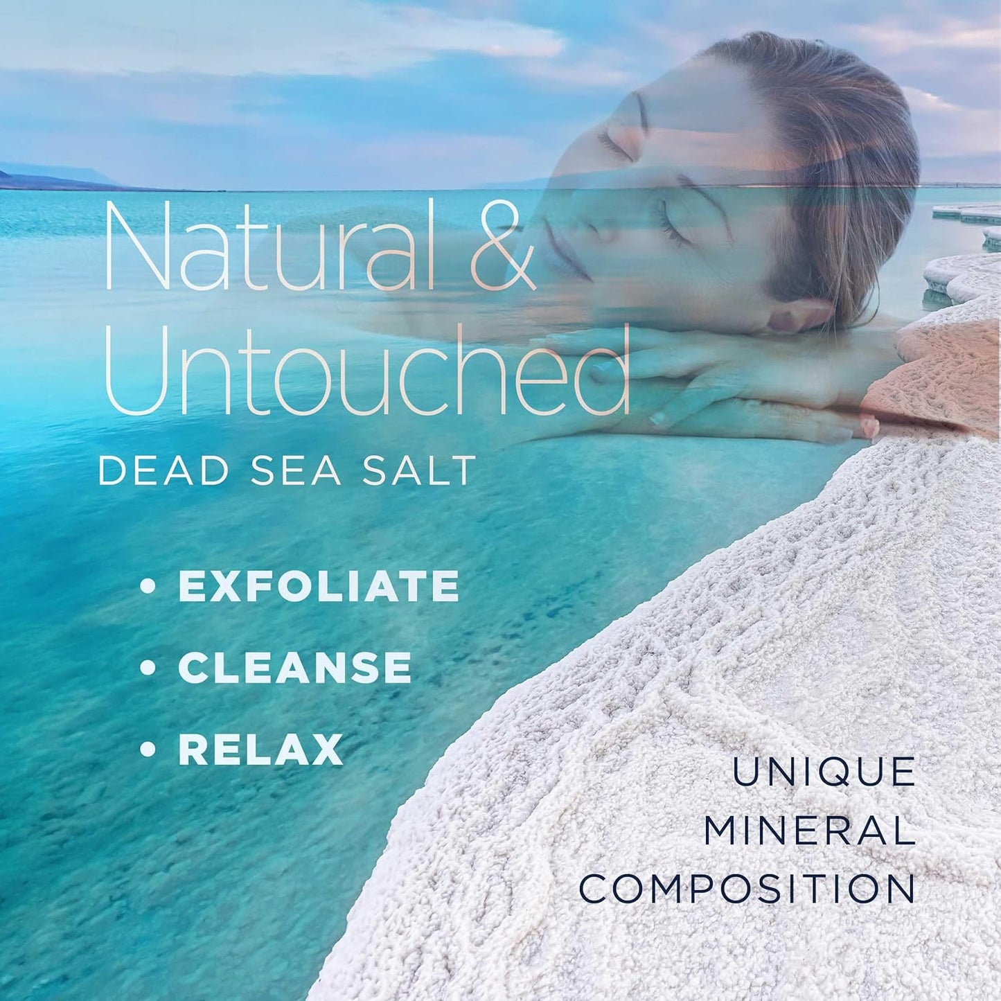 Minera Fine Grain Dead Sea Salt for Bath & Soaking – 57 lbs (3 x 19 lb Bags), Fast-Dissolving, 100% Pure & Natural, Unscented, Skin-Nourishing Bulk Sea Salt
