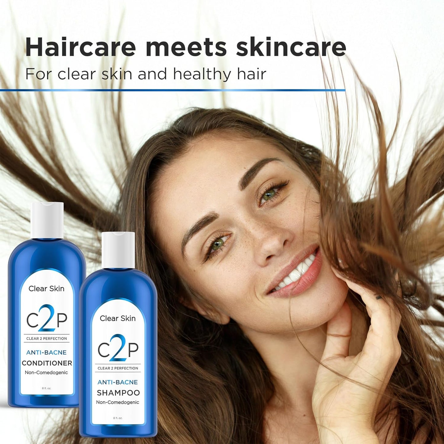 Non-Comedogenic Clear 2 Perfection Shampoo - Sulfate & Paraben-Free for Clear, Healthy Skin & Hair - Esthetician Formulated