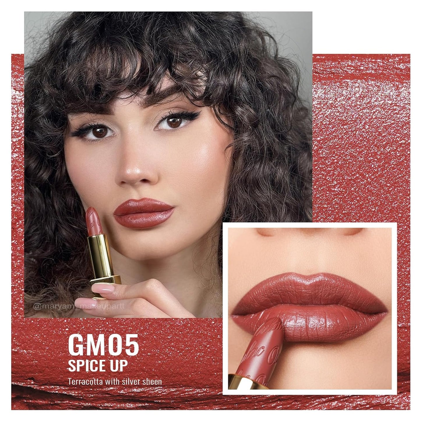 Oulac Metallic Red Lipstick Set 3PCS High Impact Lipcolor with Moisturizing Formula, Vegan Beauty, Full-Coverage Lip Color, Gift Lipstick for Women, 4.3g X 3PCS, 12+GM05+GM13