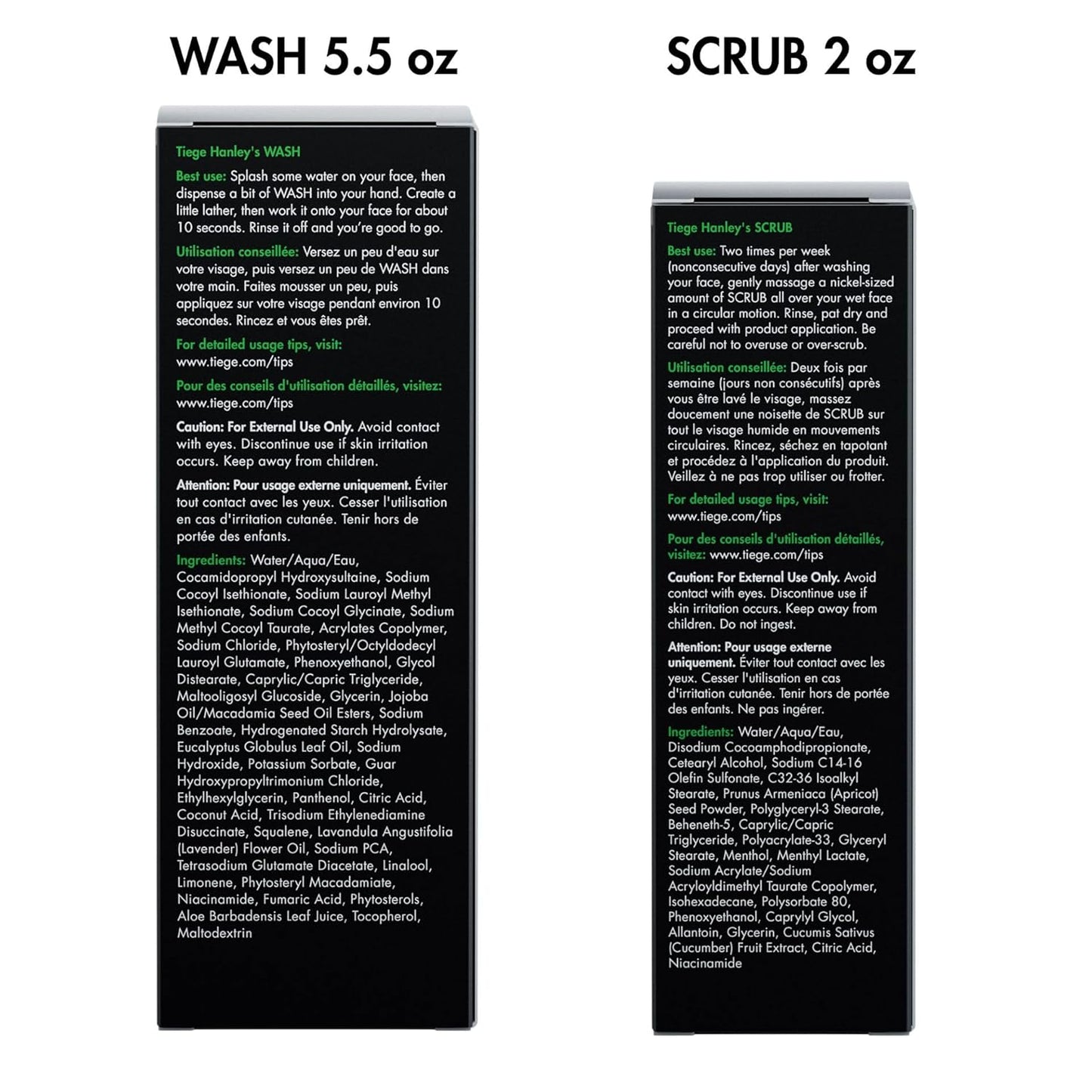 Tiege Hanley Daily Face Wash (5.5 oz) & Exfoliating Face Scrub for Men (2 oz) for Oily, Dry & Sensitive Skin | Hydrating, Fragrance-Free Gentle Facial Scrub for Deep Pore Cleansing & Detoxifying