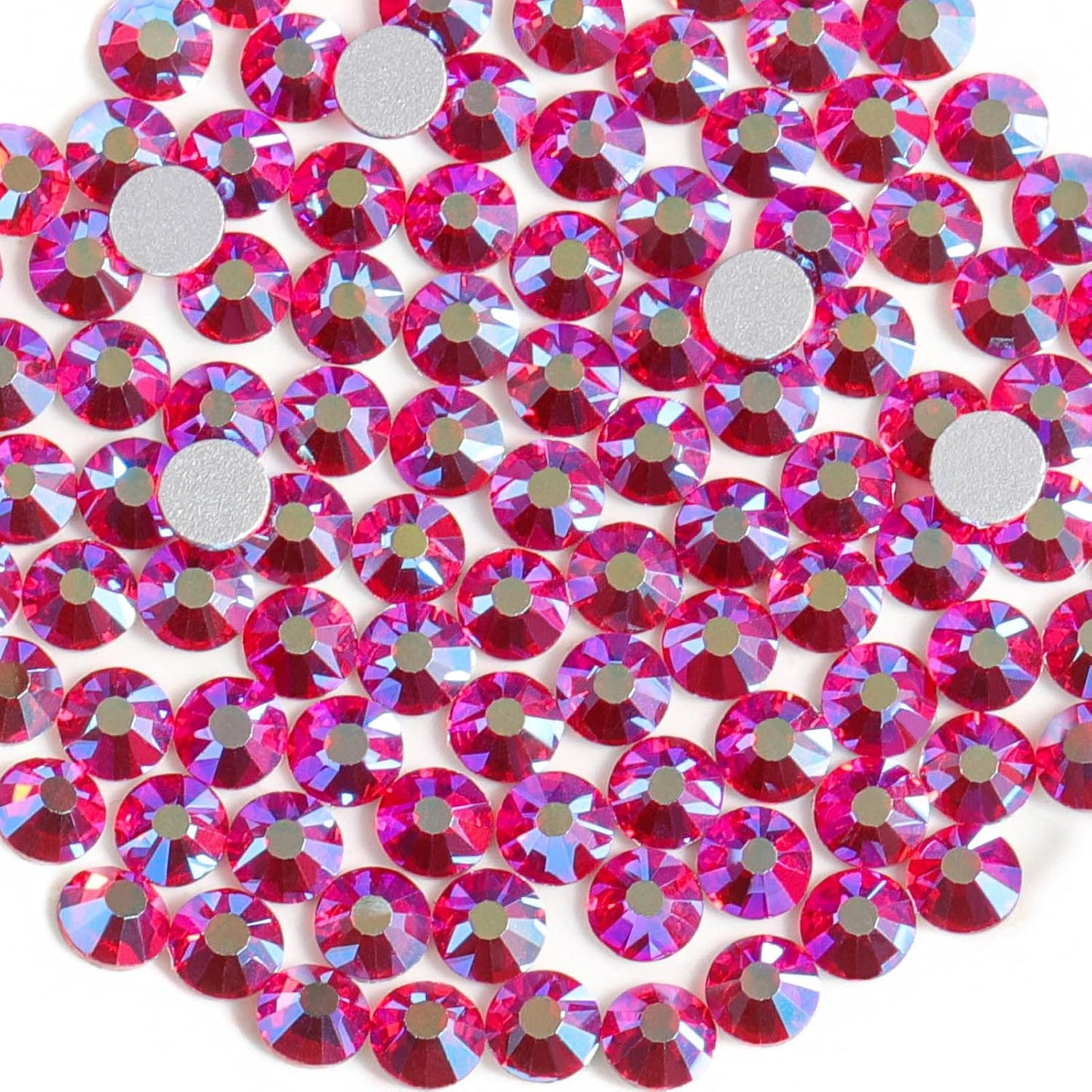Beadsland 1440 Pieces Flat Back Crystal Rhinestones Round Gems,Light Siam AB,SS10,2.7-2.9mm