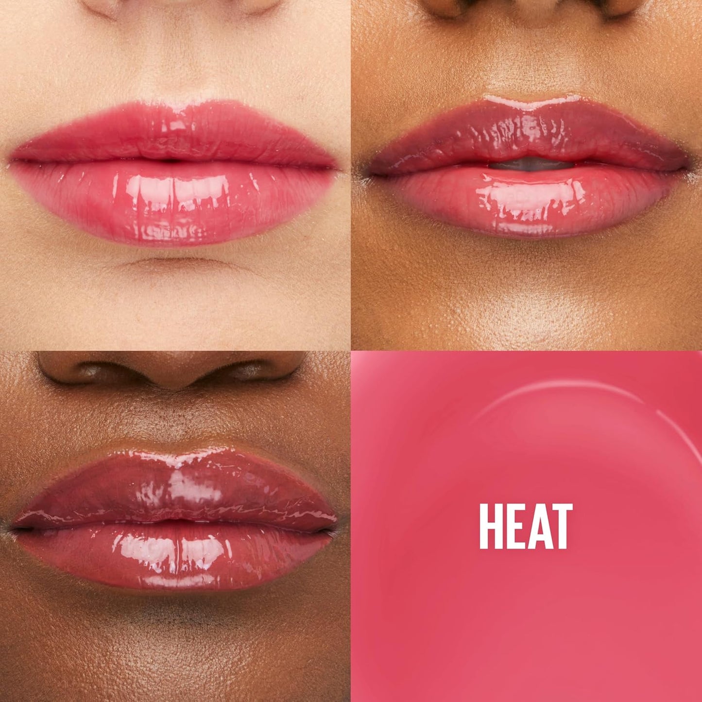 Maybelline Lifter Gloss, Hydrating Lip Gloss with Hyaluronic Acid, High Shine for Plumper Looking Lips, Heat, Raspberry Neutral, 0.18 Ounce (Pack of 2)