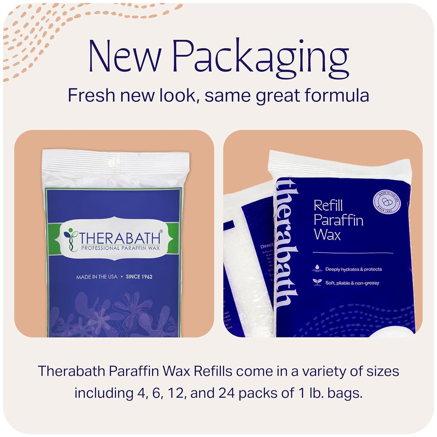 Therabath Paraffin Wax Refill - Thermotherapy - For Hands, Feet, Body - Deeply Hydrates - Made in USA, 6 lb. Clean