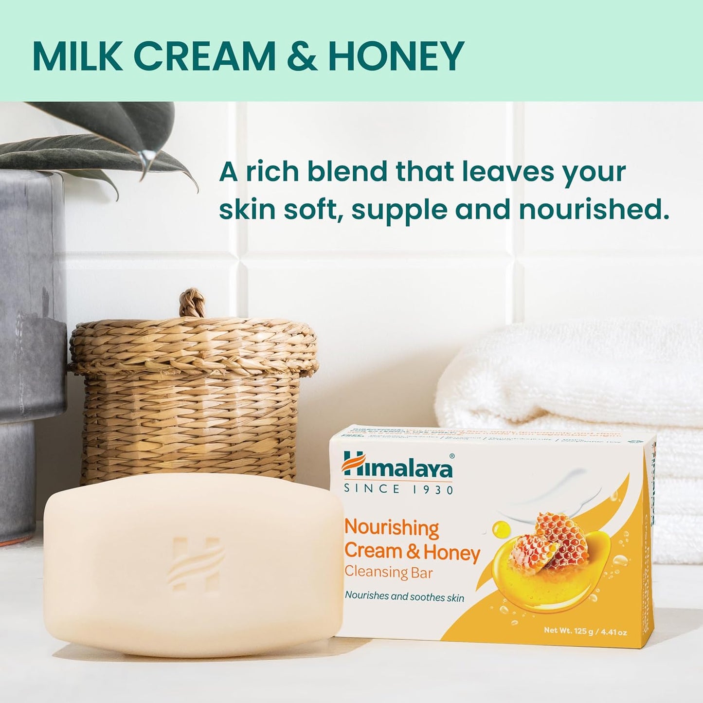 Himalaya Cleansing Bar Soaps Variety Pack, Neem & Turmeric, Almond, Cream & Honey and Cucumber, 4.41 oz, 12 Pack