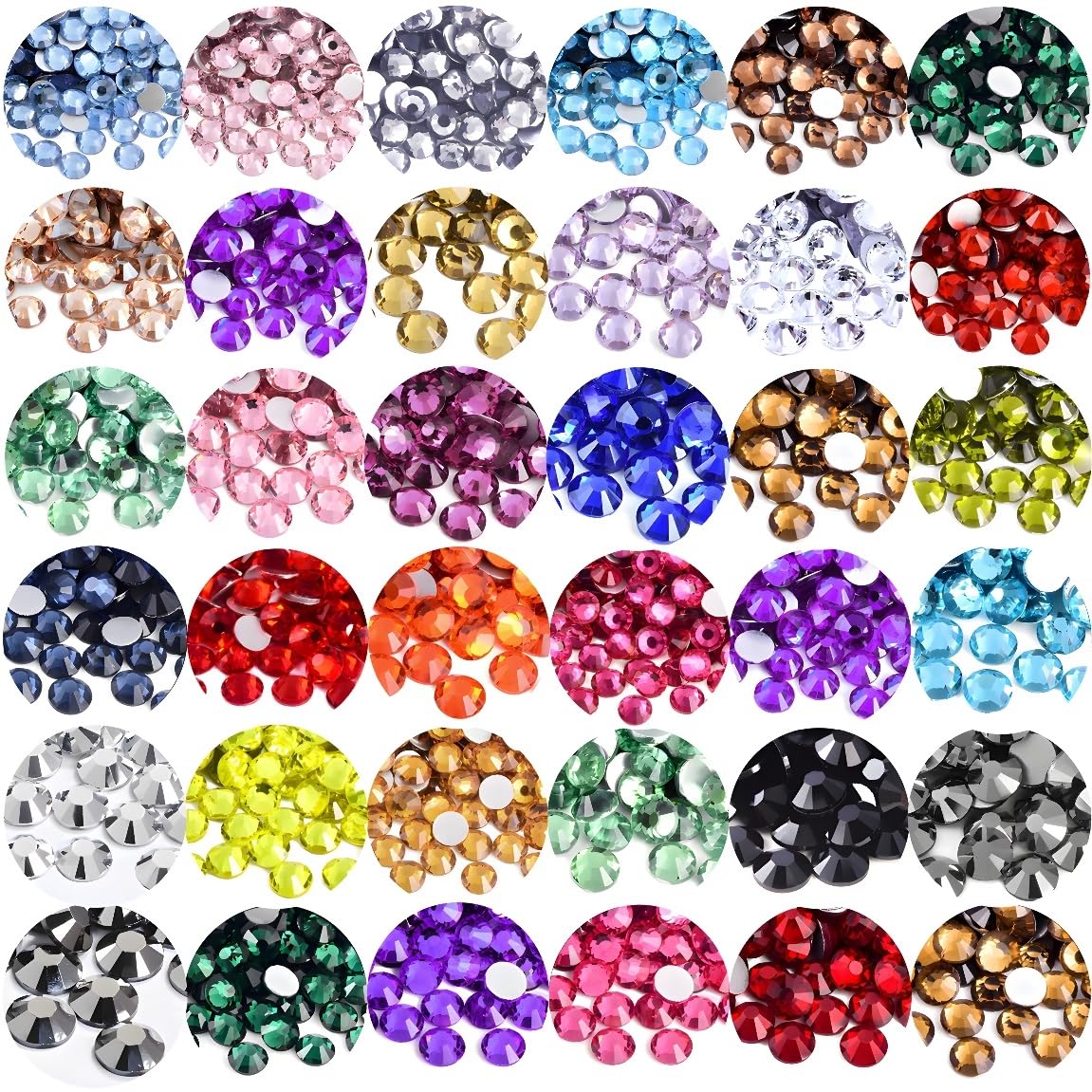 Flatback Rhinestones Round Gems for Nails Art and Crafts 1250Pcs SS20 5mm Glitter Crystals Stone DIY Bags Clothes Shoes (Purple)