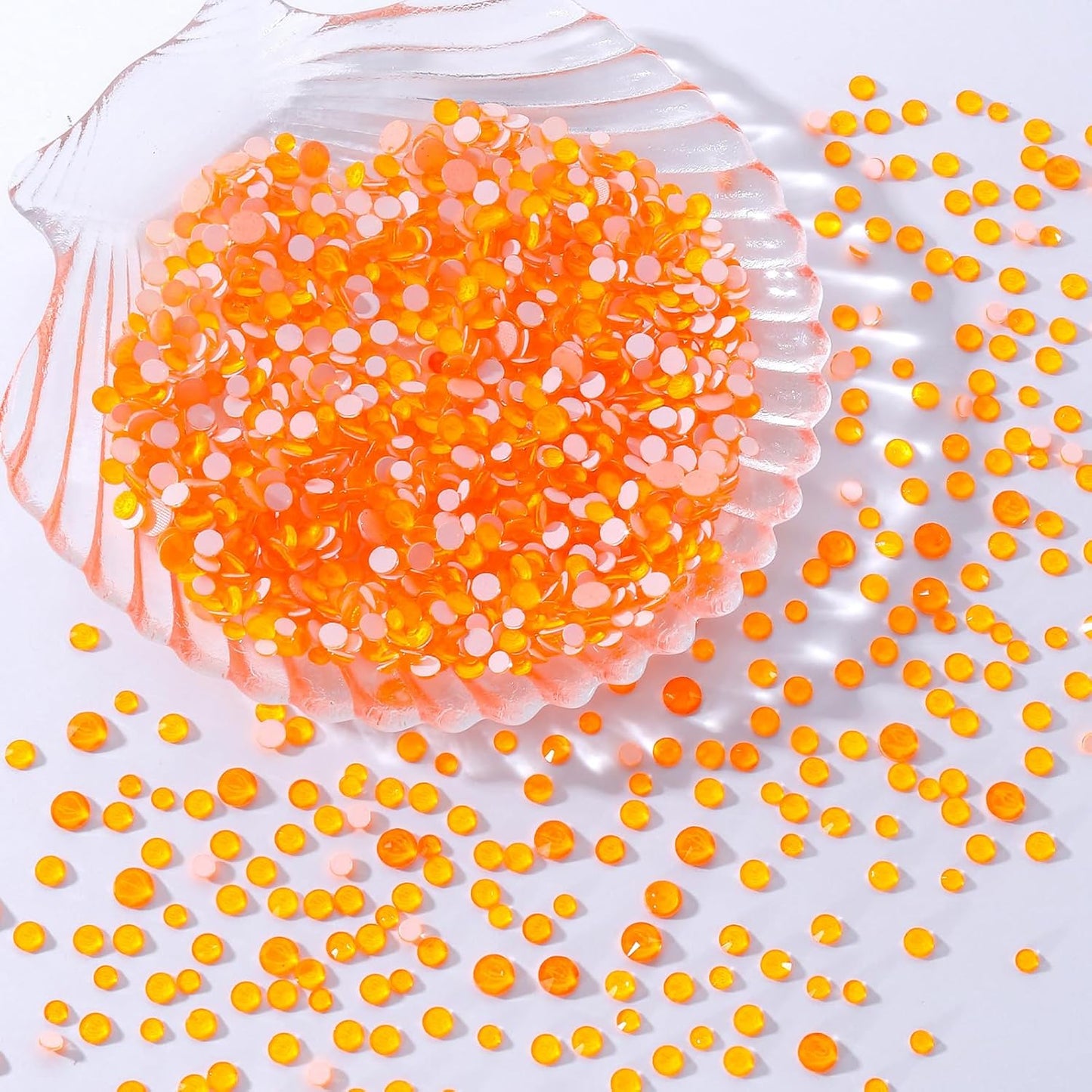 Neon Orange Flatback Rhinestones, Glass Rhinestones for Nail Art and Craft, Glue Fix, Loose Crystal Gemstones(Neon Orange, SS20, 1440pcs, 4.6-4.8mm)